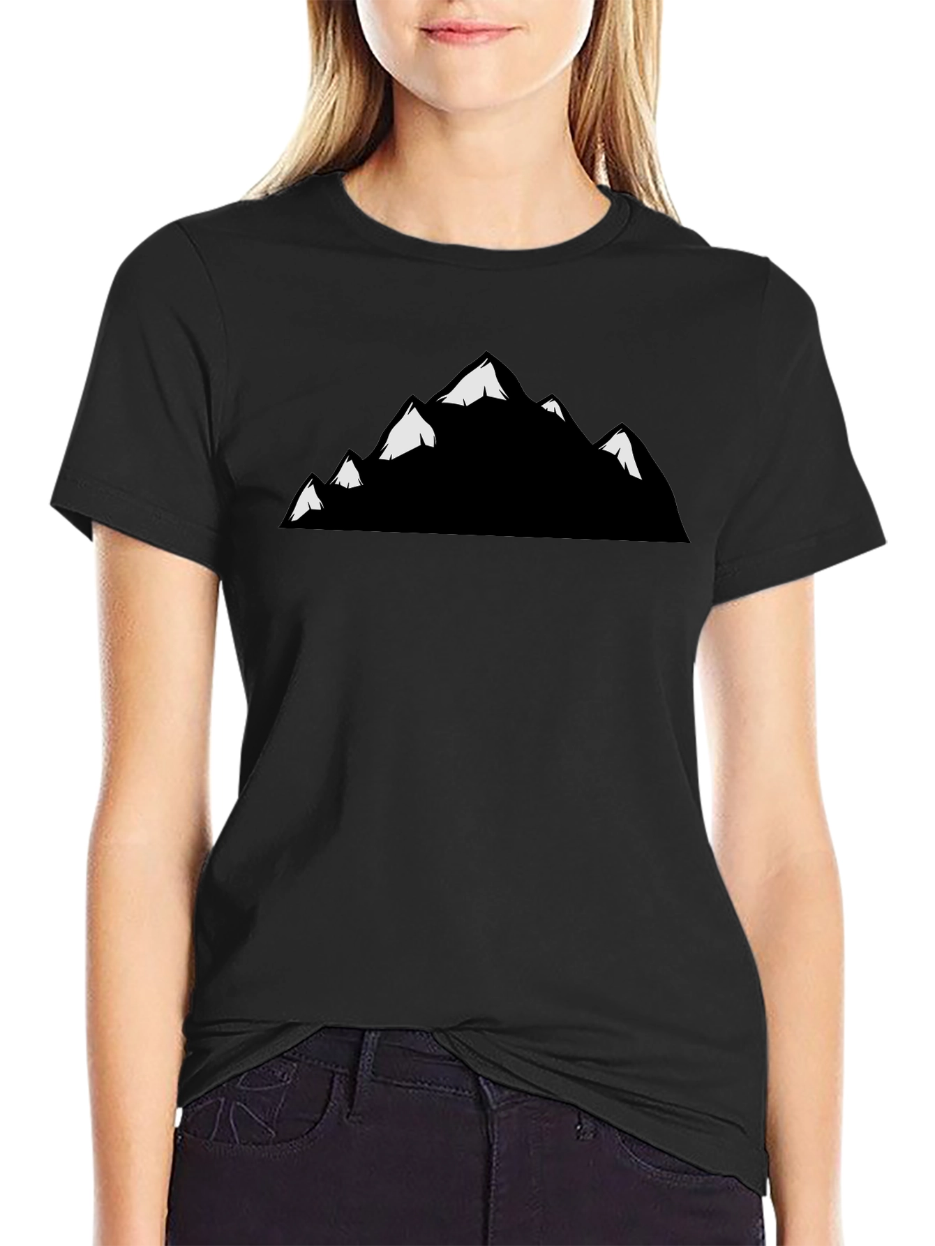 Mountain Peaks Graphic T-Shirt - Black