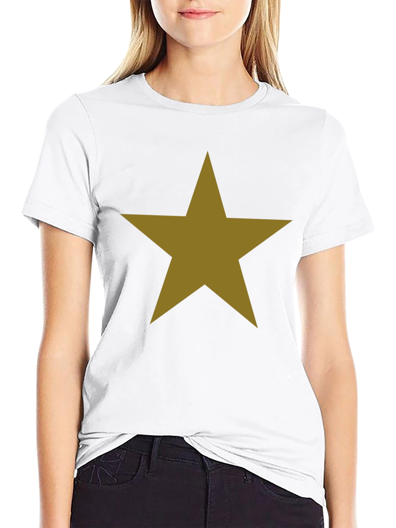Bold Star Graphic Tee - Classic Black Cotton Blend