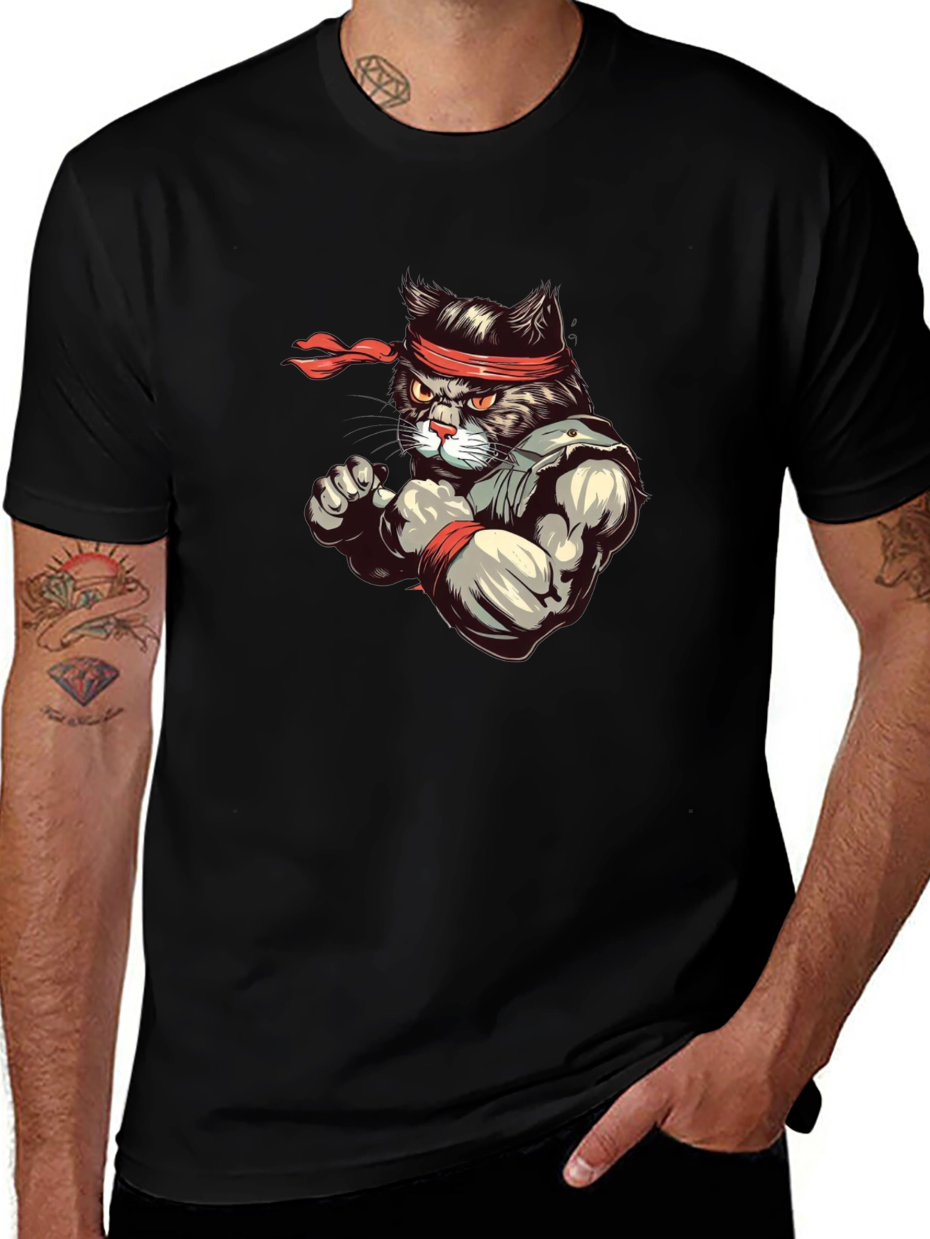 Martial Arts Cat T-Shirt - Ninja Cat Tee