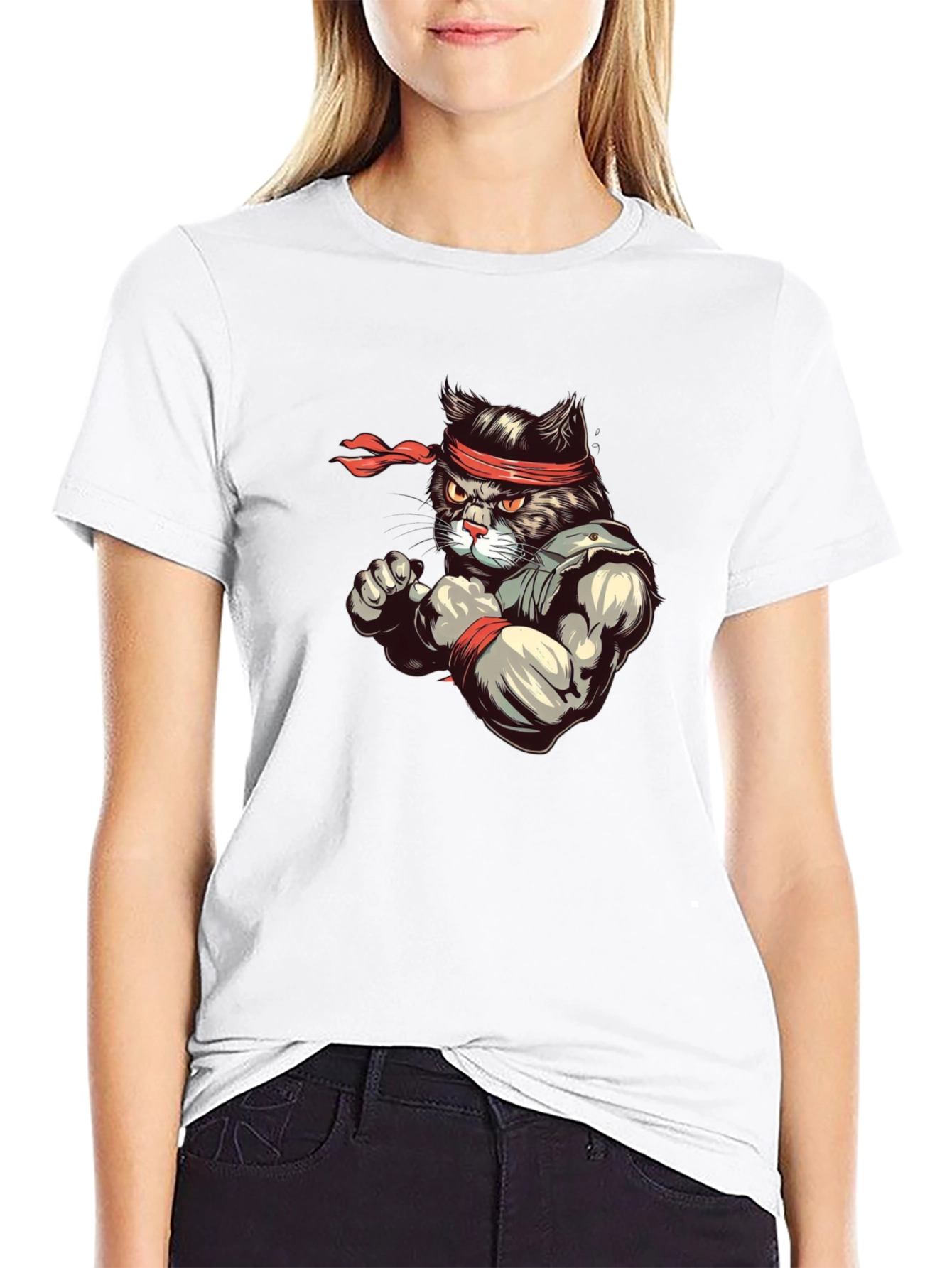 Martial Arts Cat T-Shirt - Ninja Cat Tee