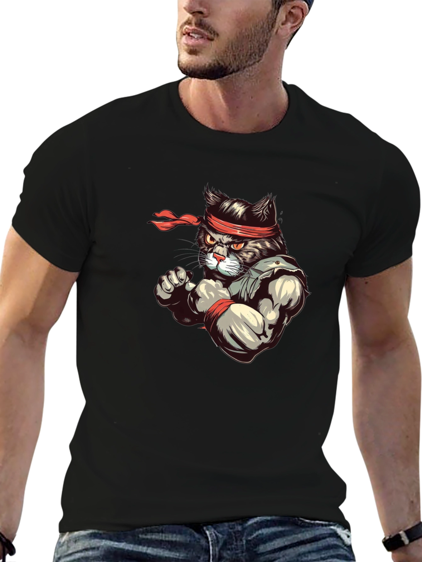 Martial Arts Cat T-Shirt - Ninja Cat Tee