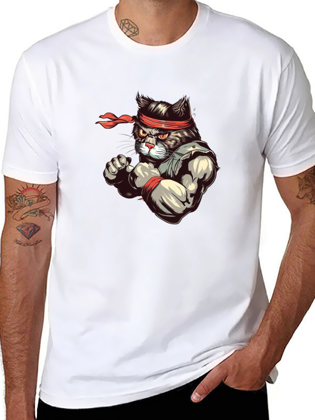 Martial Arts Cat T-Shirt - Ninja Cat Tee