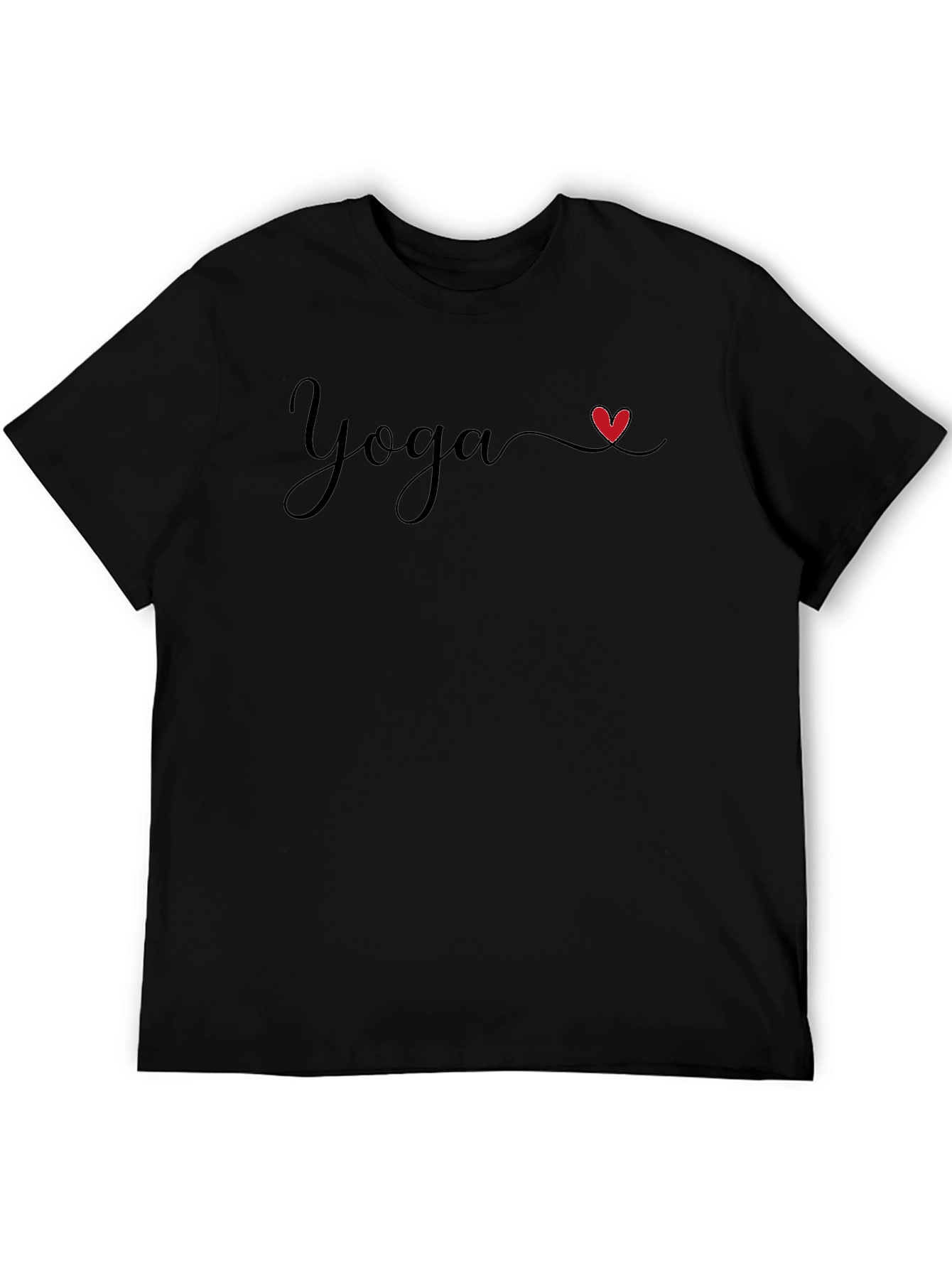 Yoga Heart Graphic Black T-Shirt