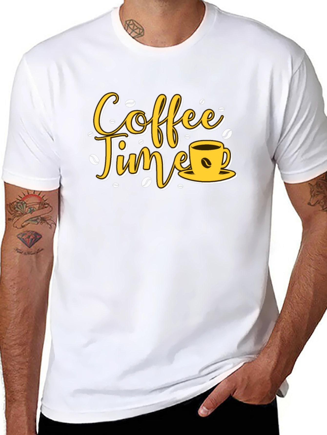 Coffee Time Graphic Tee - Black Cotton T-Shirt