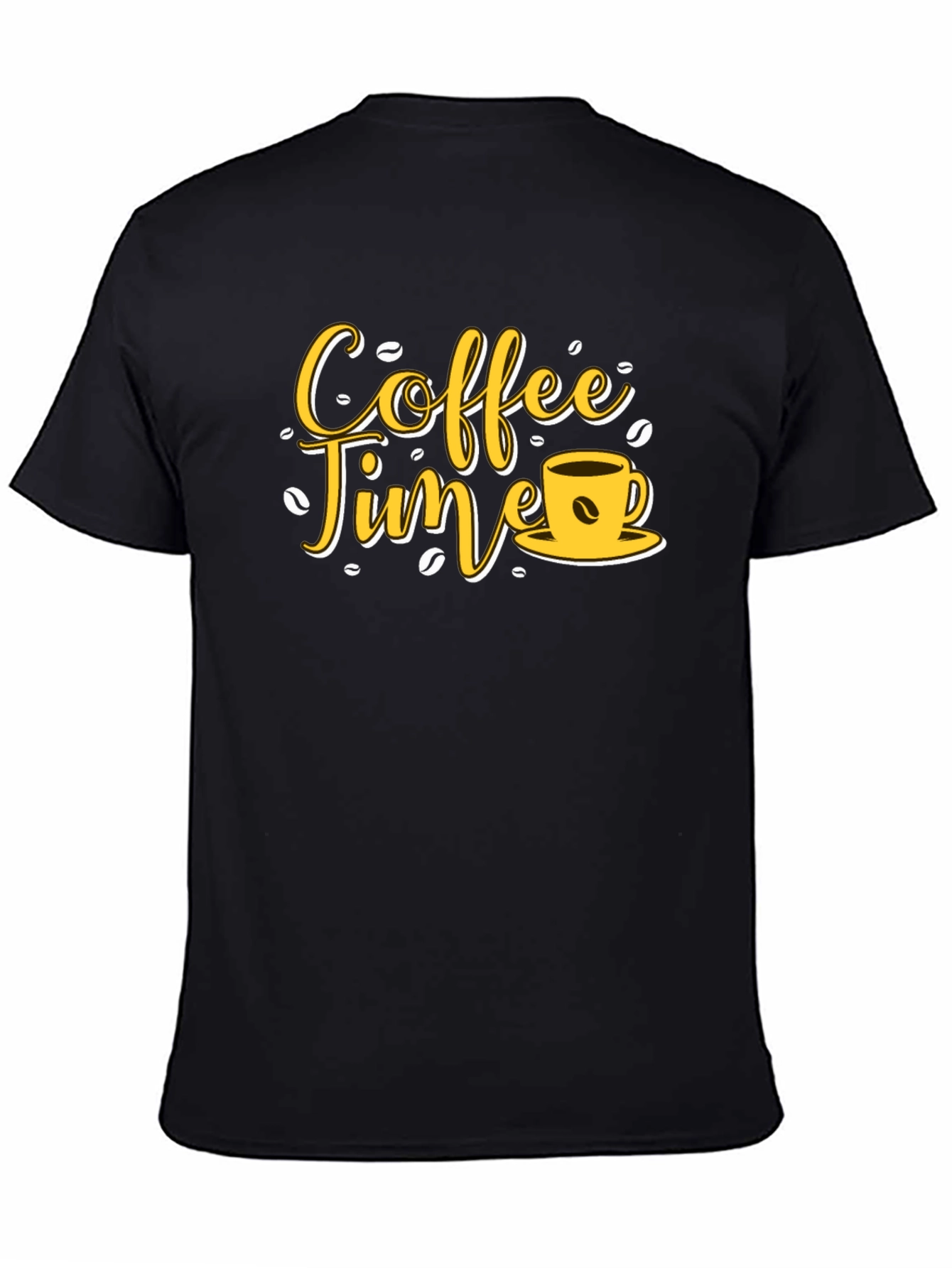 Coffee Time Graphic Tee - Black Cotton T-Shirt