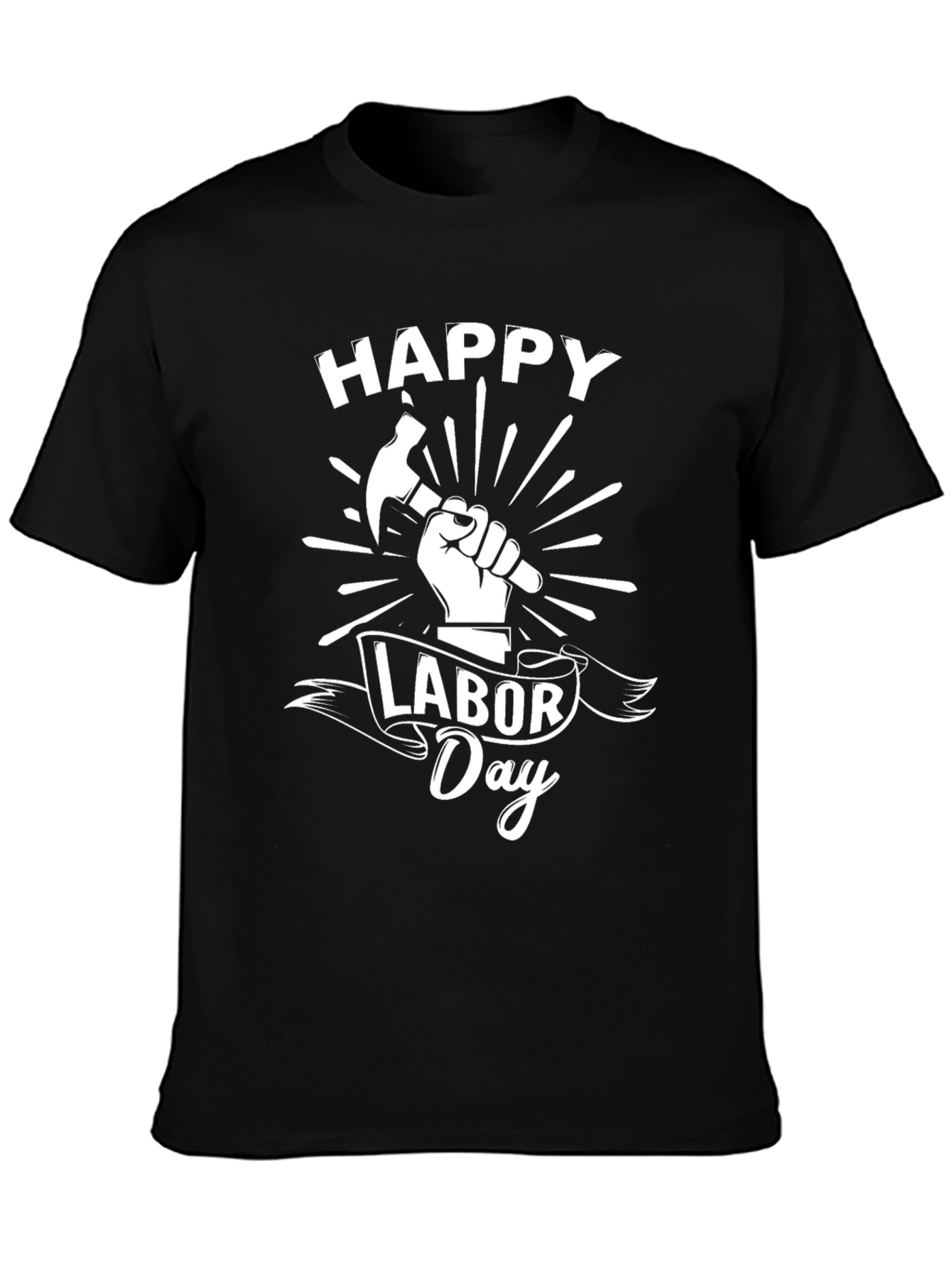 Happy Labor Day Graphic T-Shirt - Black