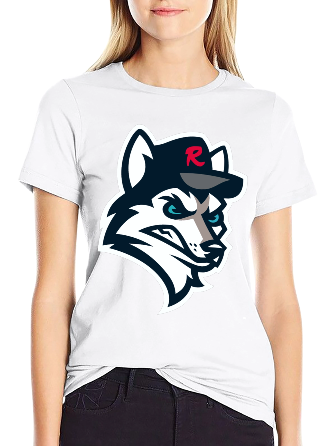 Black T-Shirt with Wolf Logo