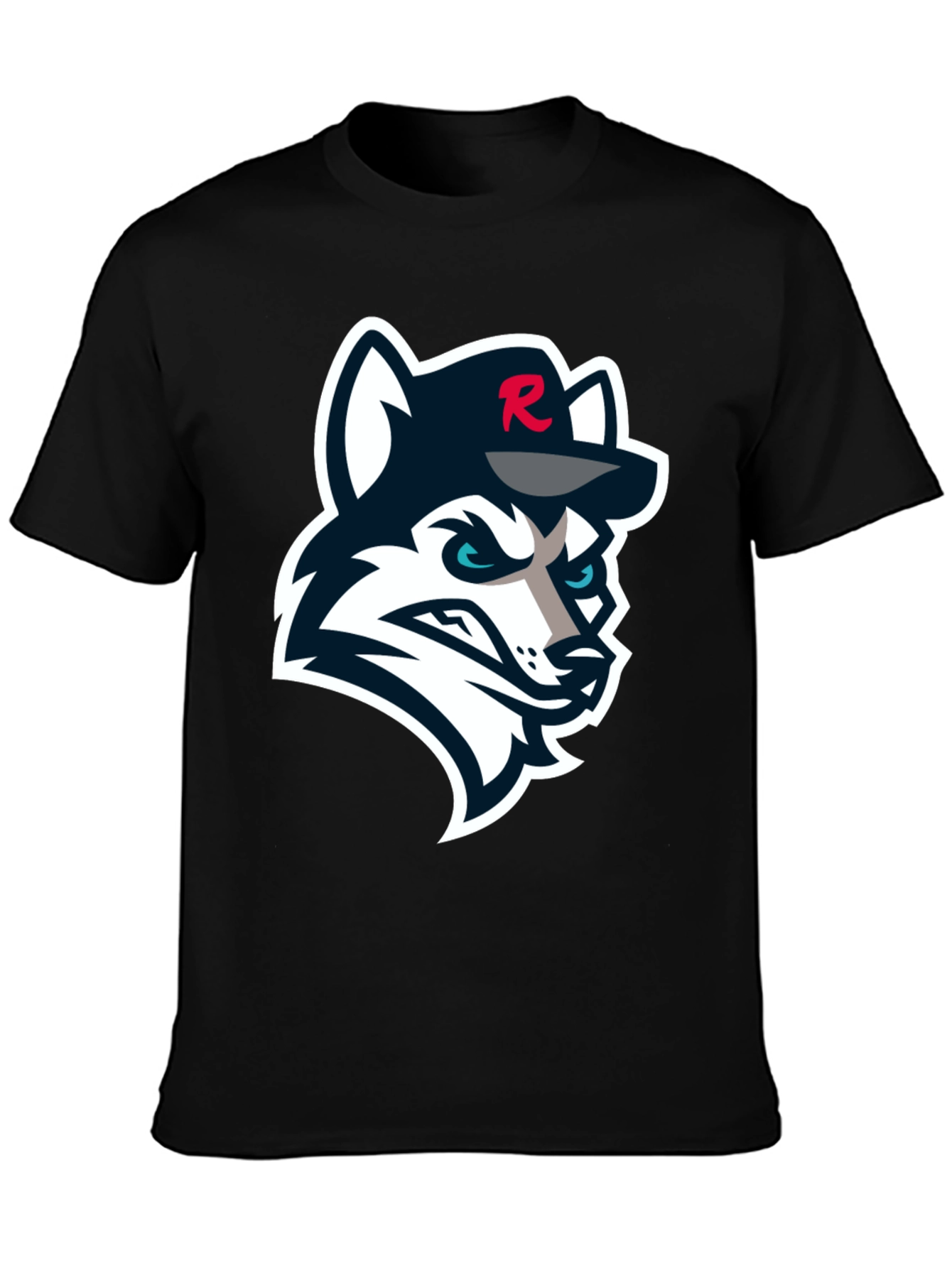 Black T-Shirt with Wolf Logo