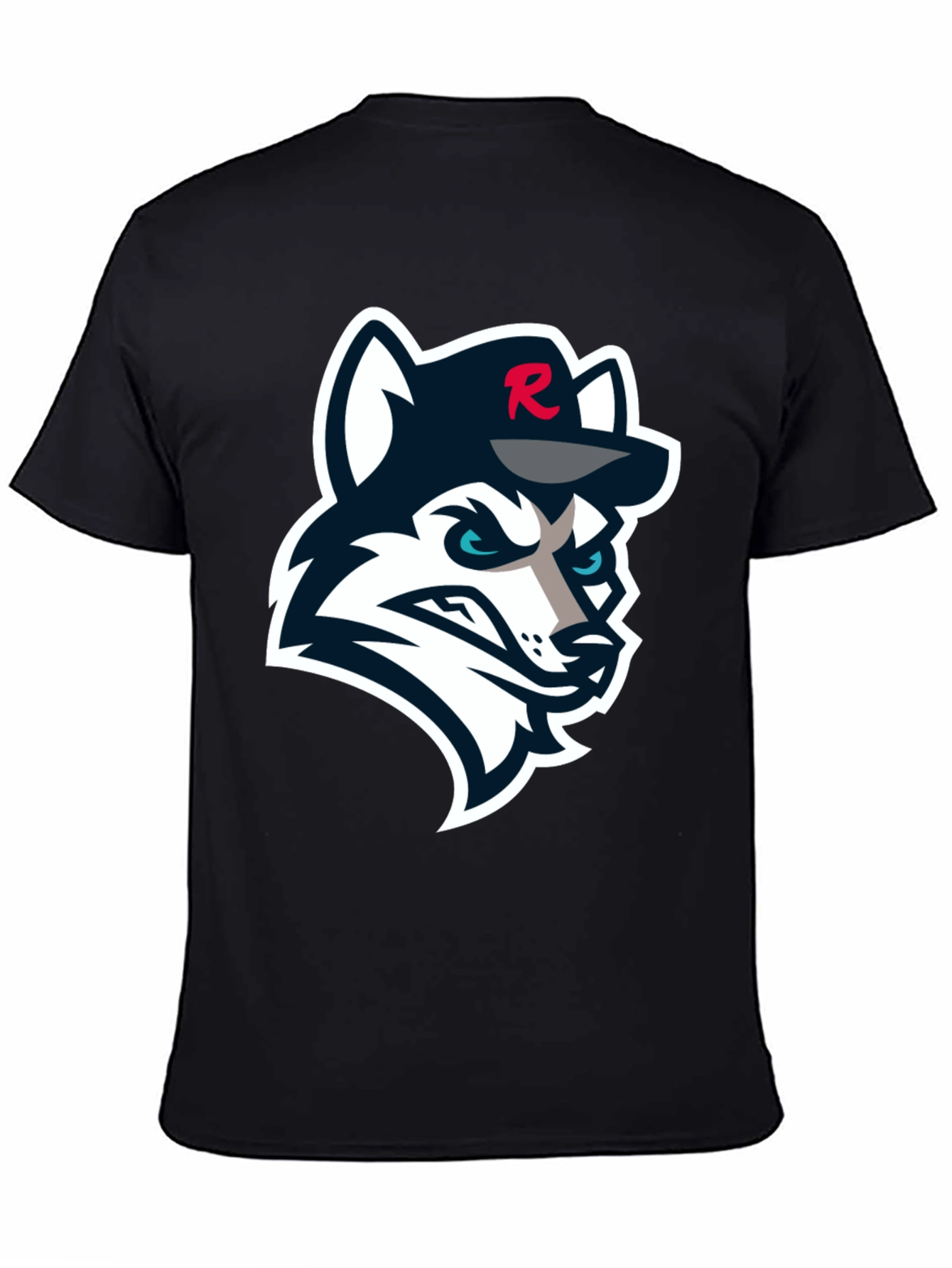 Black T-Shirt with Wolf Logo