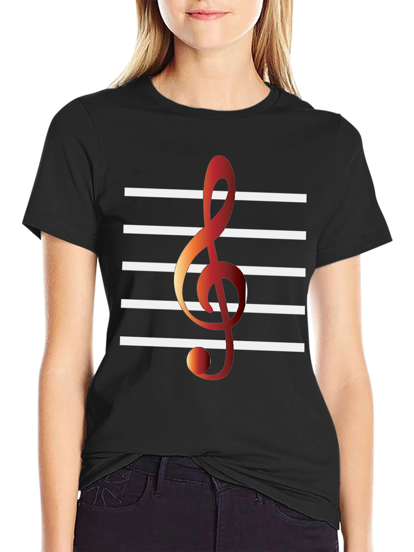 Musical Note T-Shirt - Black