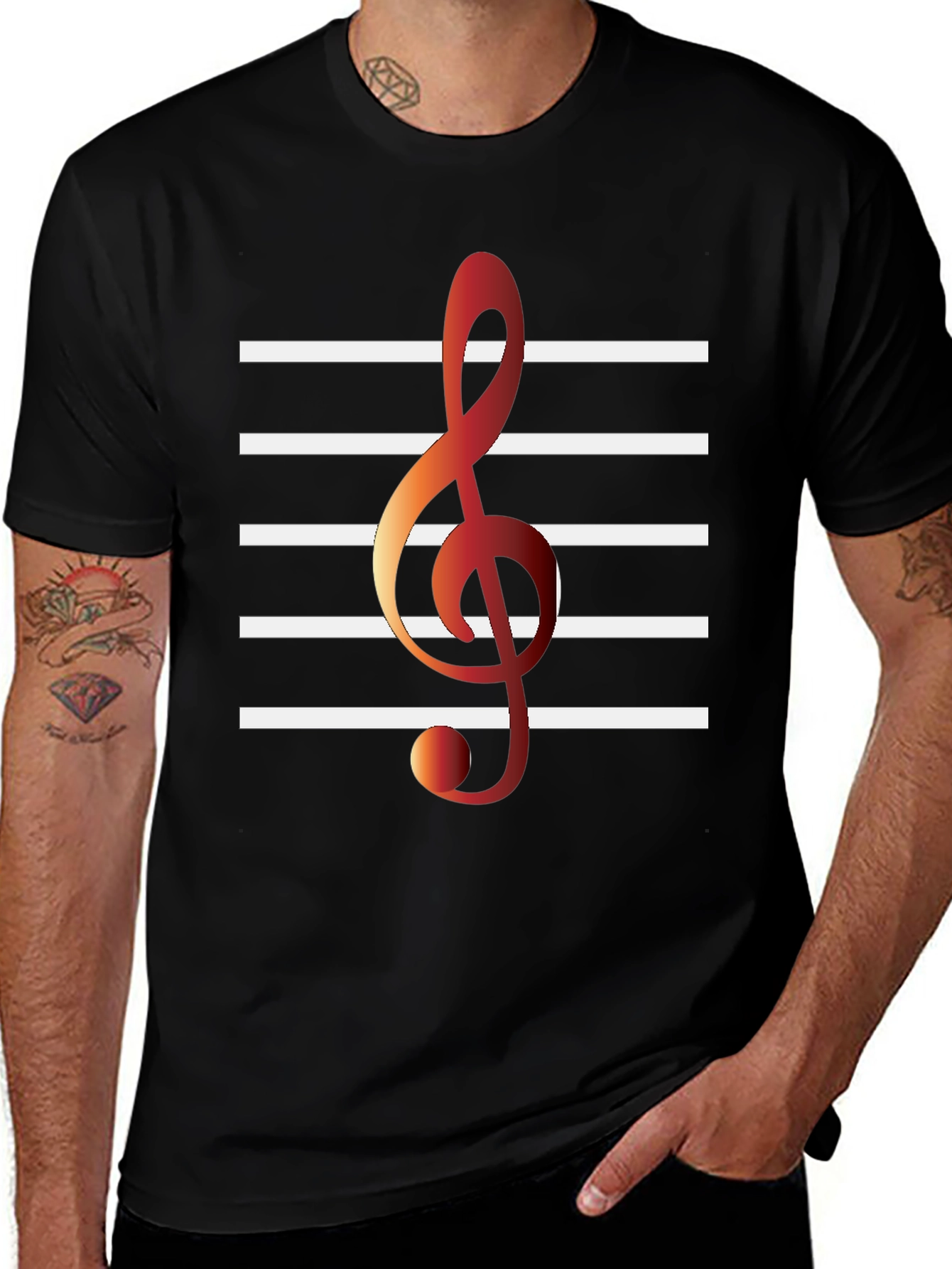 Musical Note T-Shirt - Black