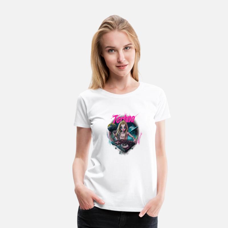 Techno DJ Alien Girl Rave Dancefloor