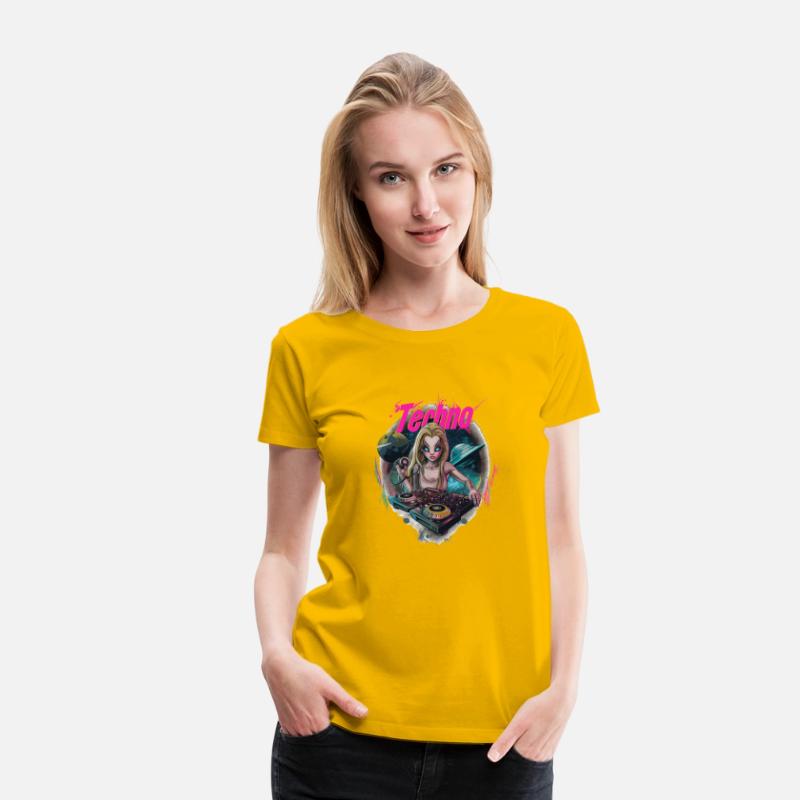 Techno DJ Alien Girl Rave Dancefloor