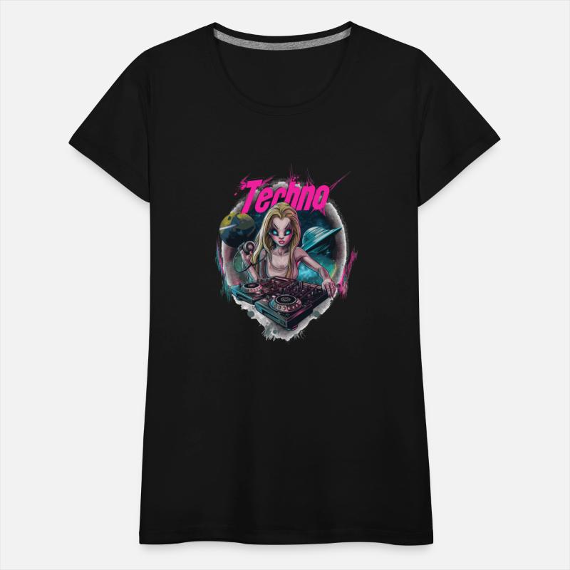 Techno DJ Alien Girl Rave Dancefloor