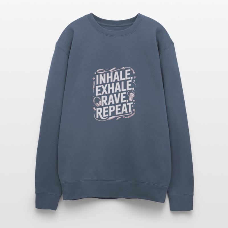 Techno EDM DJ Gift - Inhale Exhale Rave Repeat