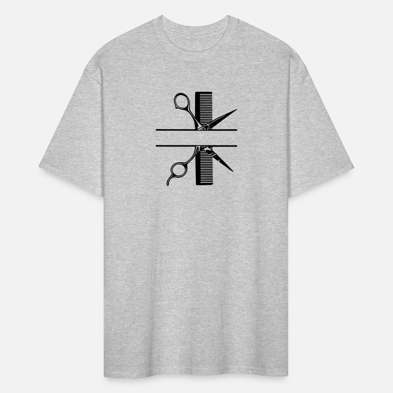 Text banner logo hairdresser, scissors with comb