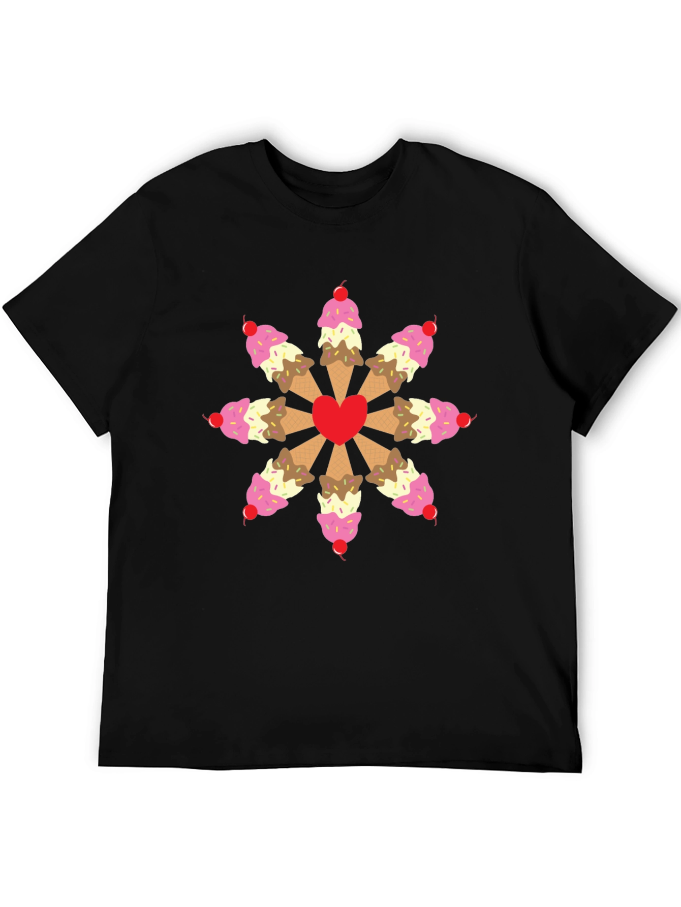 Ice Cream Heart Graphic Tee - Sweet Treat Shirt