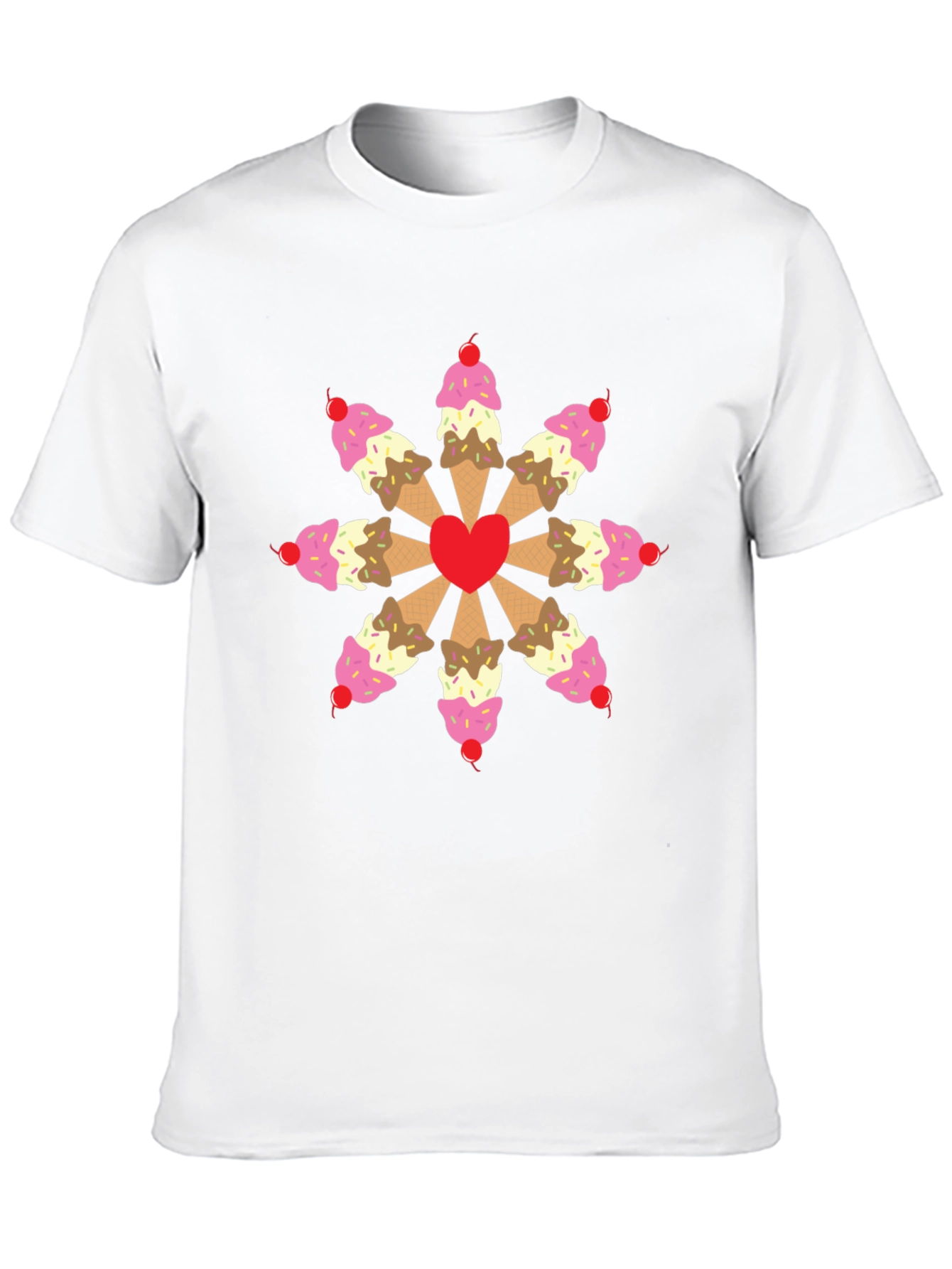 Ice Cream Heart Graphic Tee - Sweet Treat Shirt