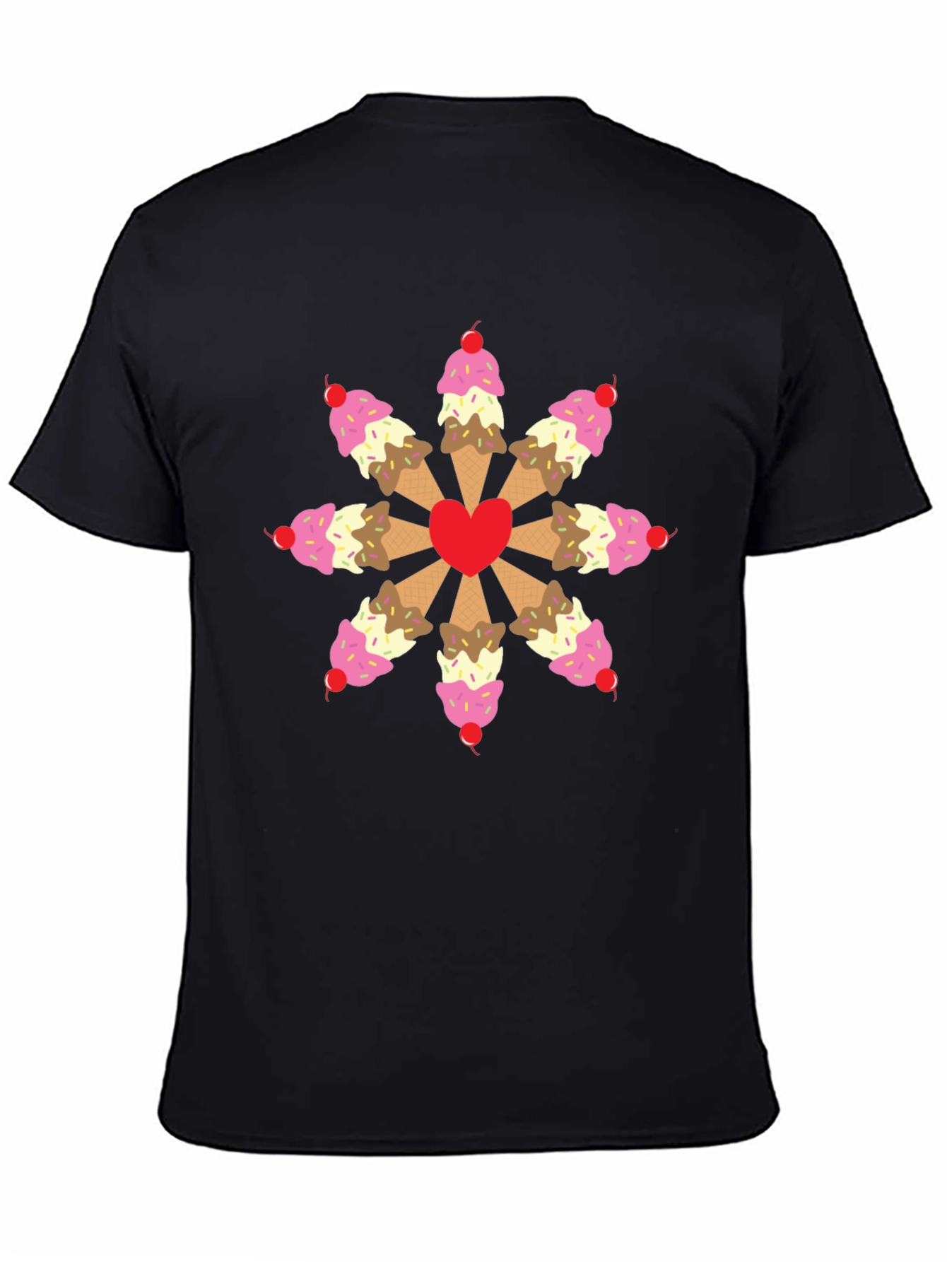 Ice Cream Heart Graphic Tee - Sweet Treat Shirt