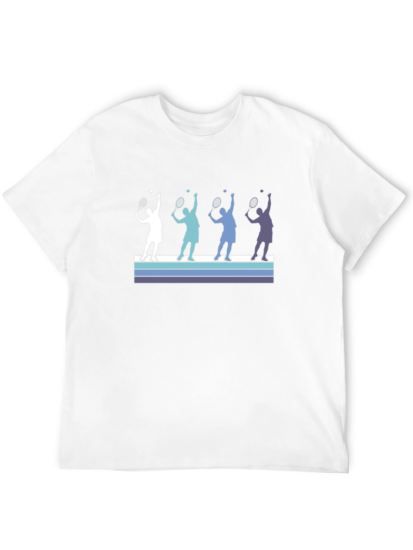 Tennis Player Silhouette Graphic Tee - Black