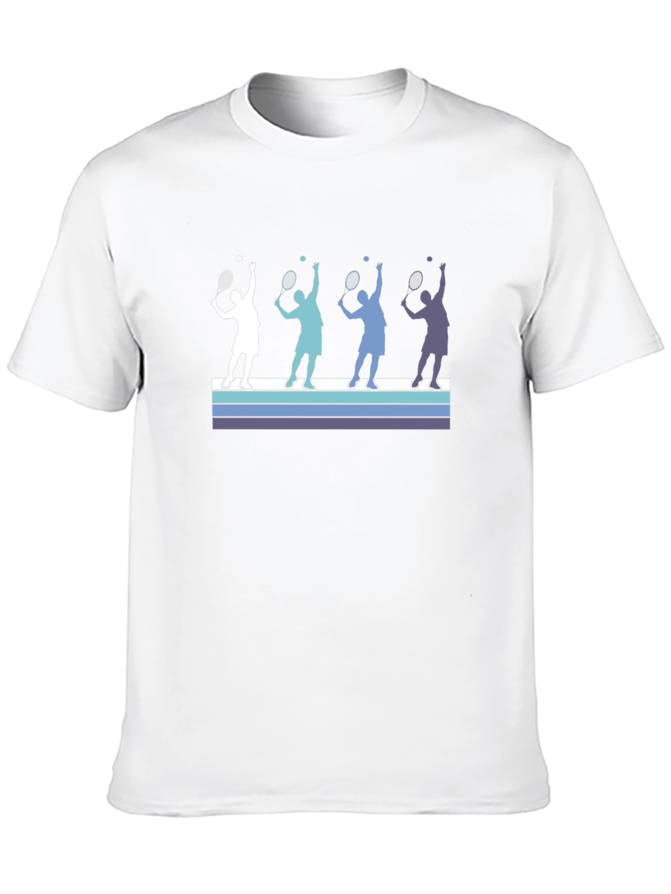 Tennis Player Silhouette Graphic Tee - Black