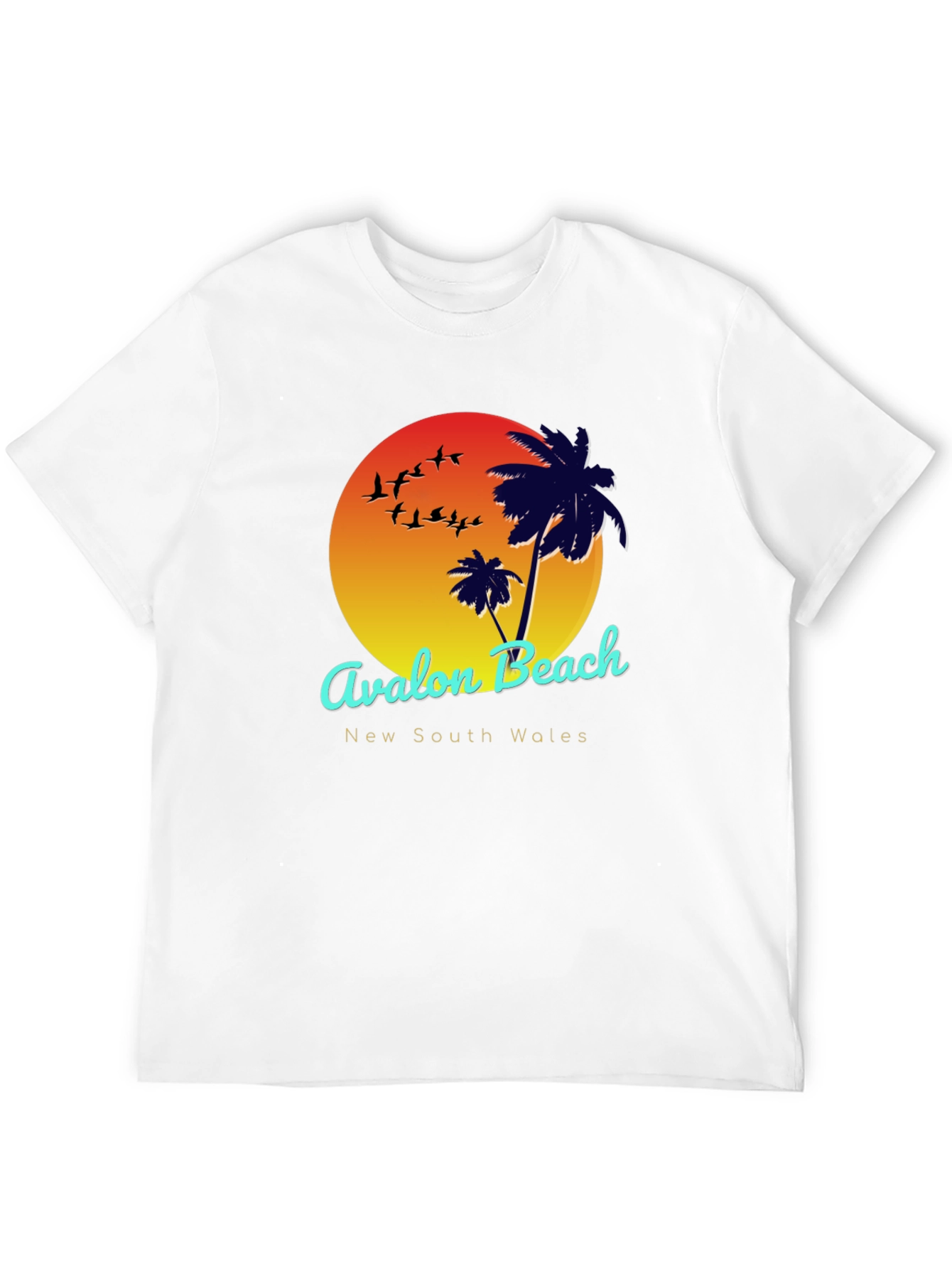 Avalon Beach Black Graphic T-Shirt