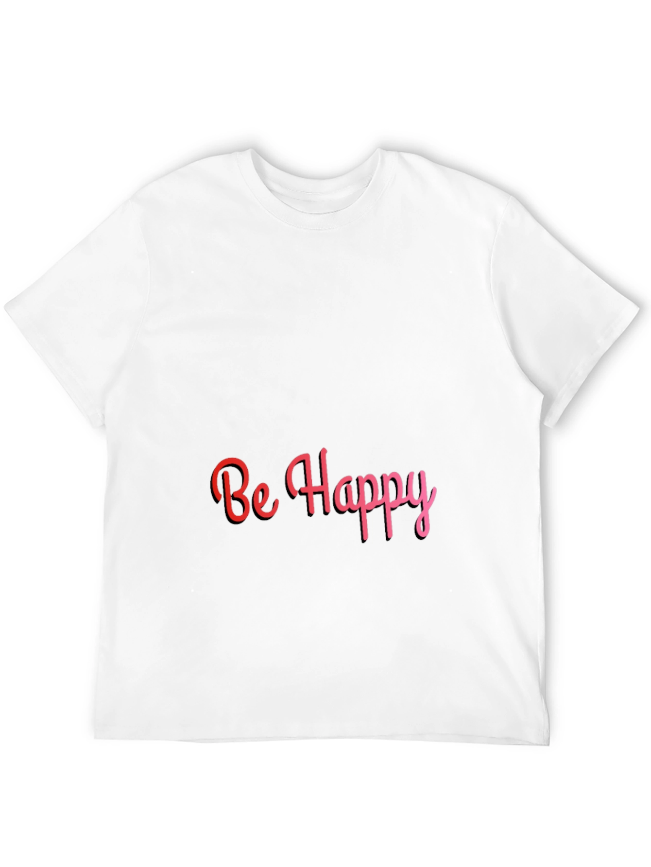 Be Happy Tee: Stylish Black T-Shirt with Positive Message