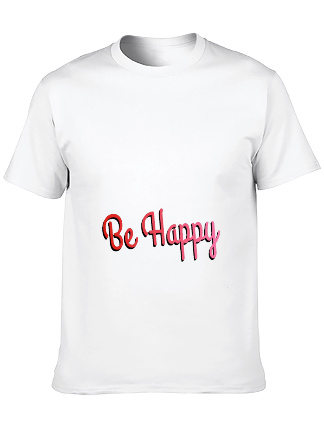Be Happy Tee: Stylish Black T-Shirt with Positive Message