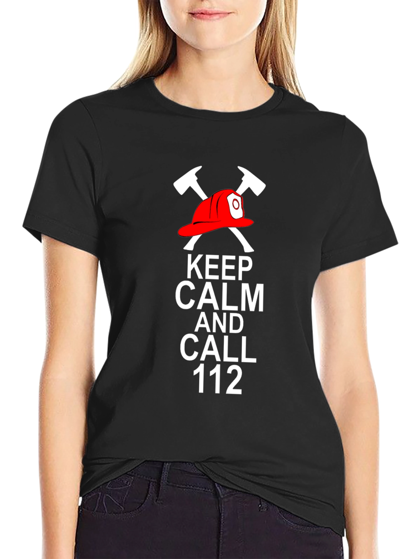 Keep Calm and Call 112 Firefighter T-Shirt