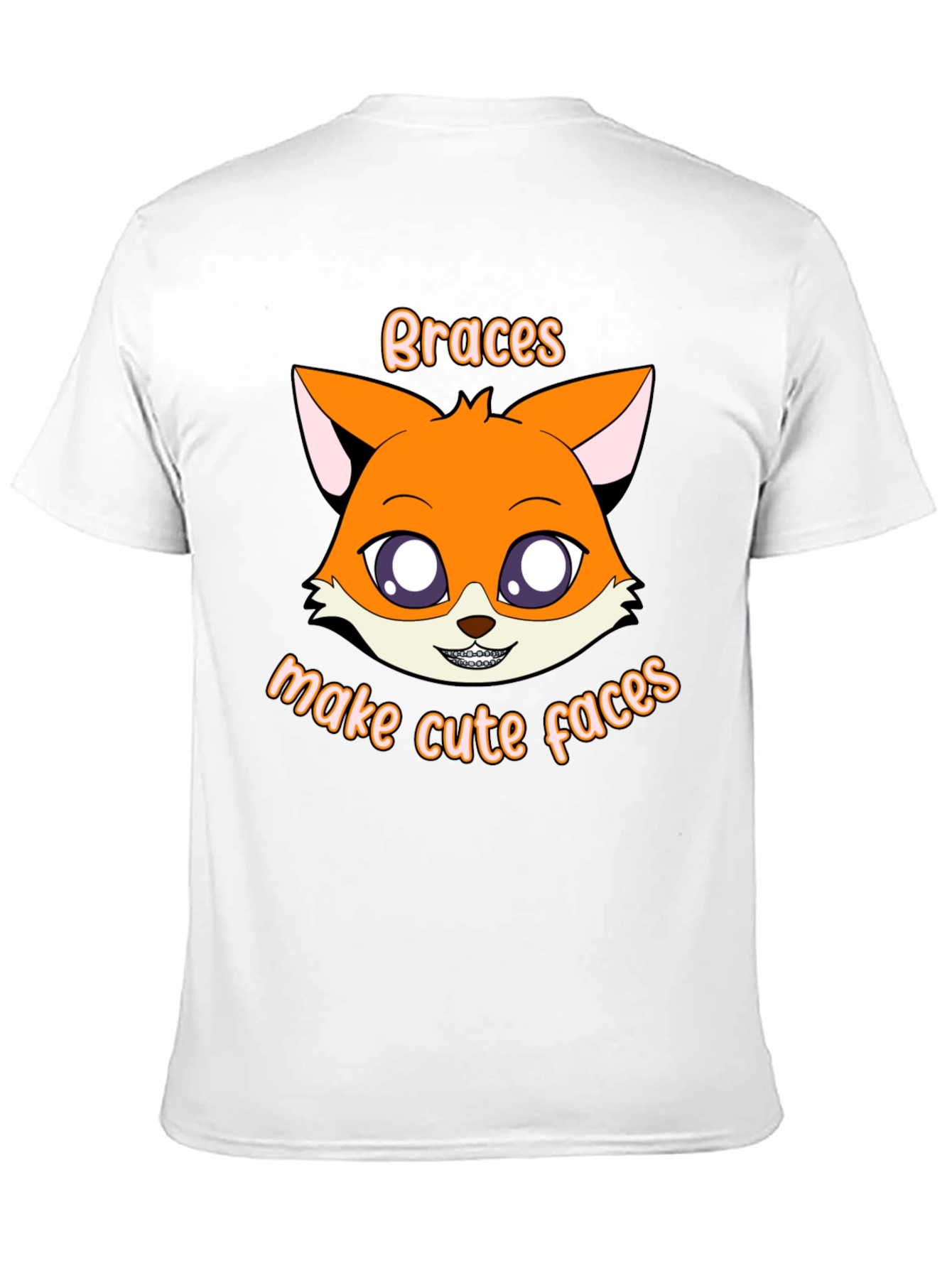 Cute Fox Braces T-Shirt - Make Cute Faces!
