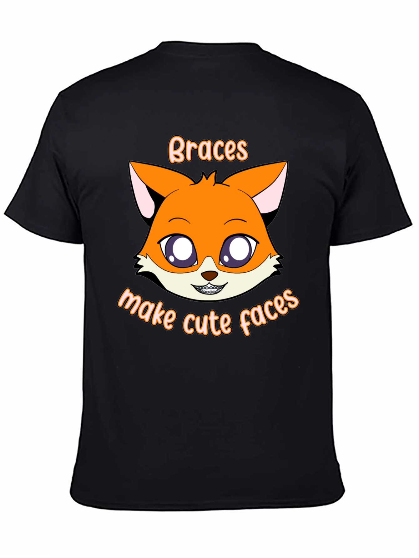 Cute Fox Braces T-Shirt - Make Cute Faces!