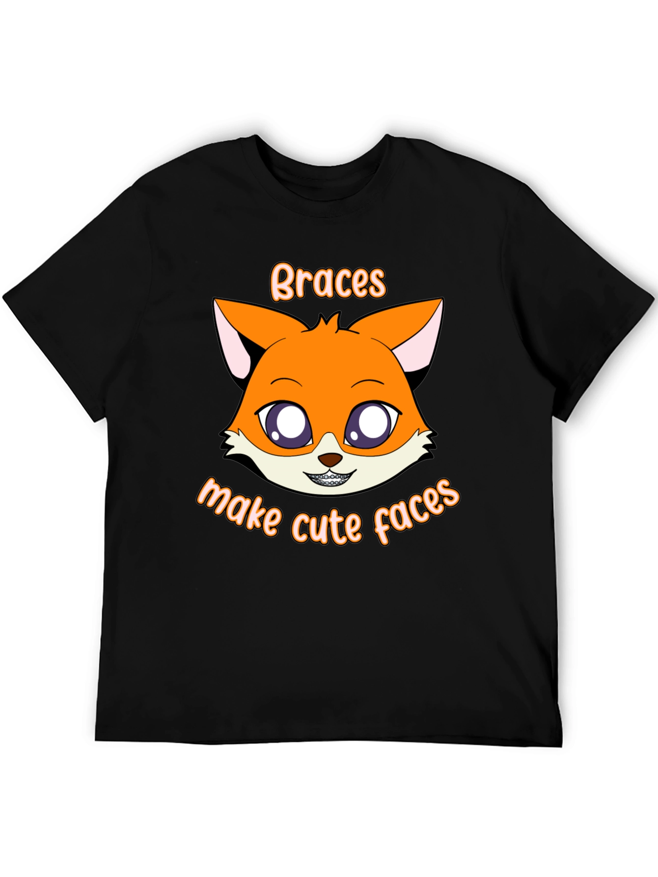 Cute Fox Braces T-Shirt - Make Cute Faces!