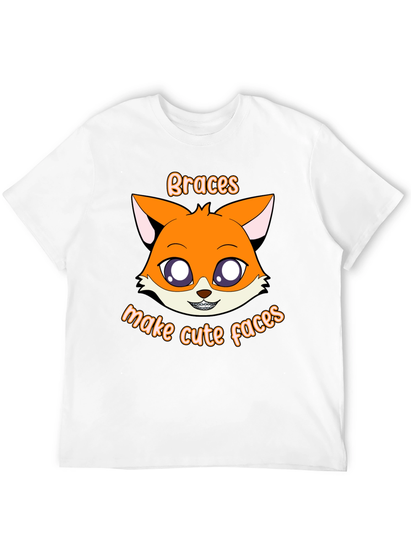 Cute Fox Braces T-Shirt - Make Cute Faces!