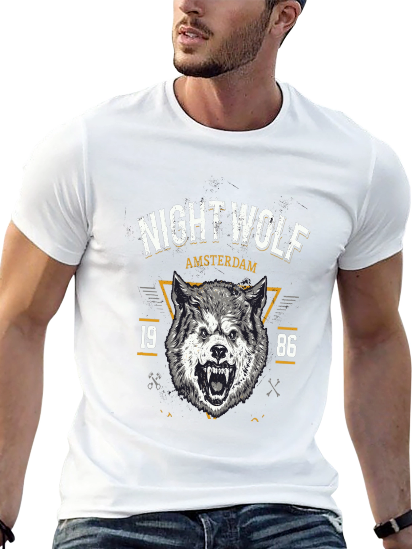 Night Wolf Amsterdam Graphic T-Shirt