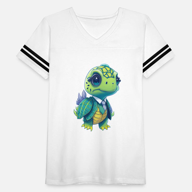 The Baby turtle wears a cool suit.