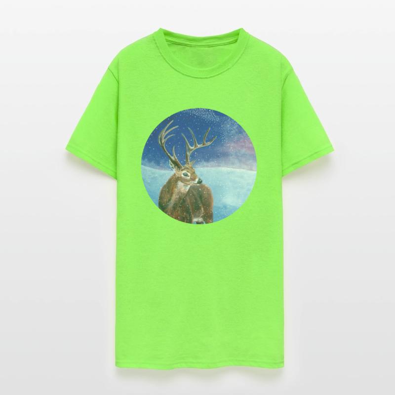 The Red Deer in Winter Illustration