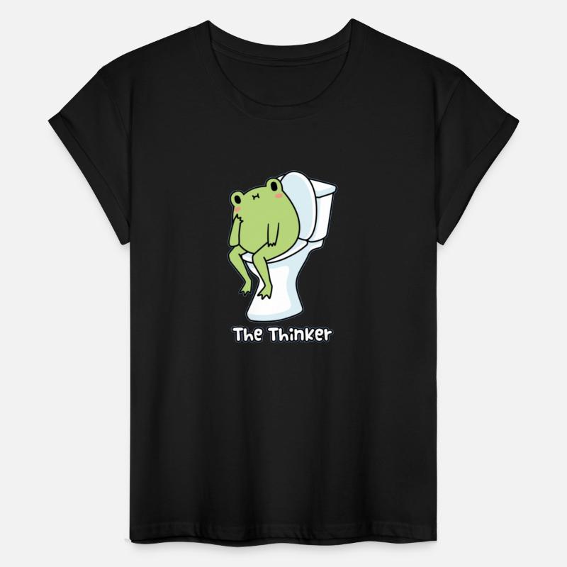 The thinker, kawaii frog