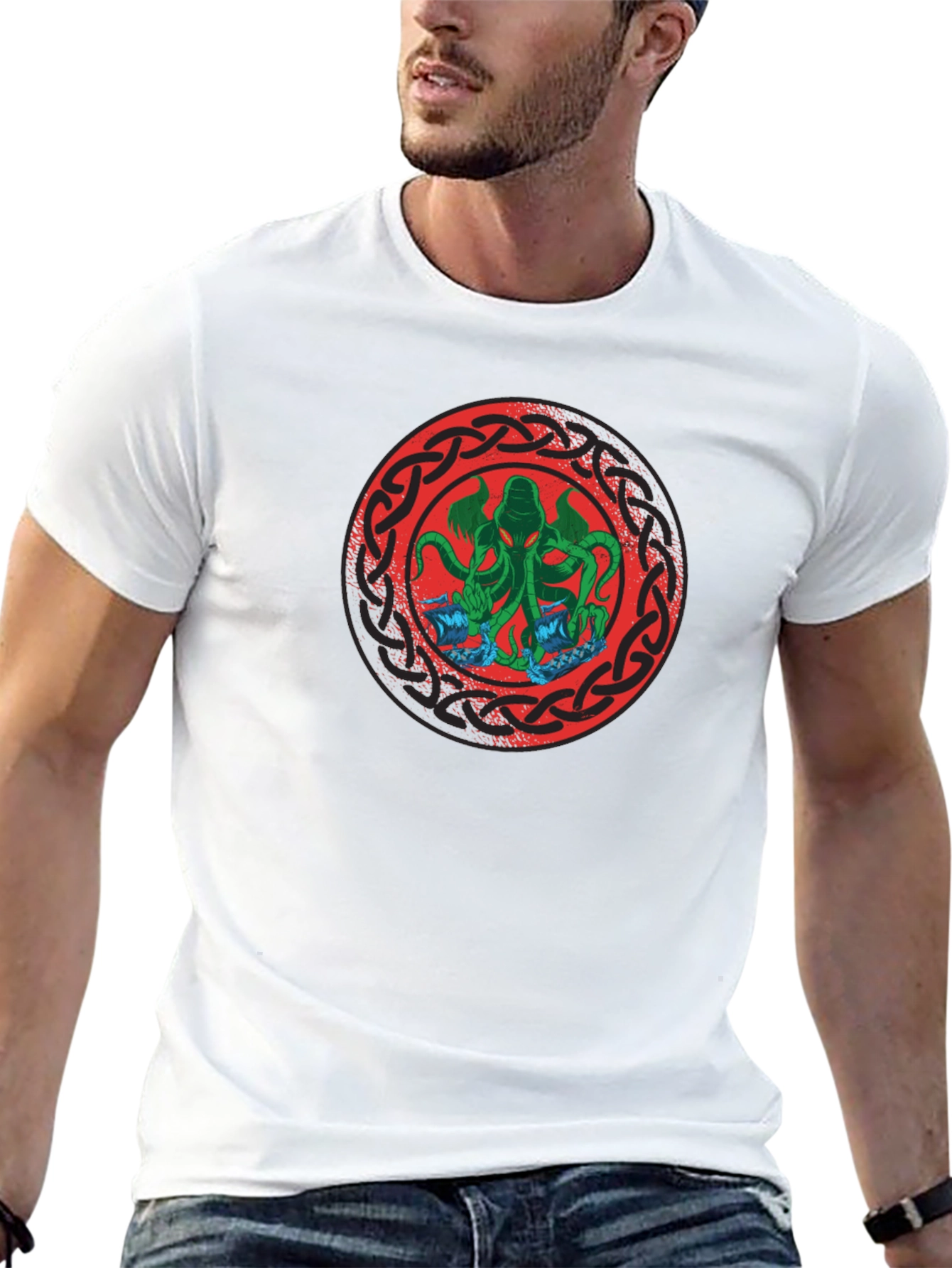 Cthulhu Kraken Celtic Knot Graphic T-Shirt