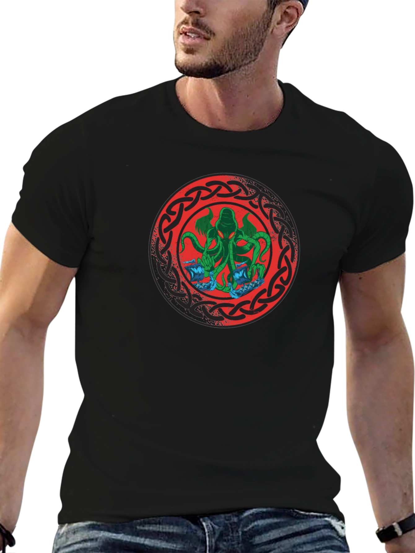 Cthulhu Kraken Celtic Knot Graphic T-Shirt
