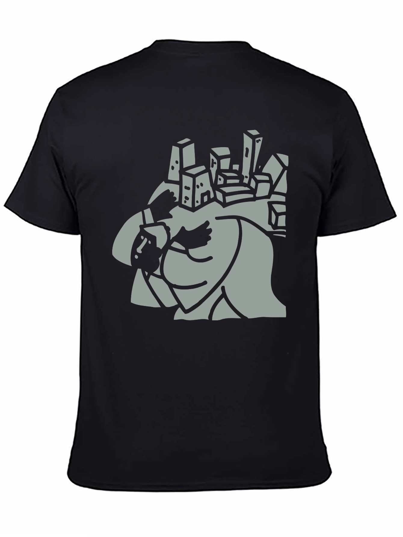 Abstract Cityscape Graphic Tee - Mens Black T-Shirt