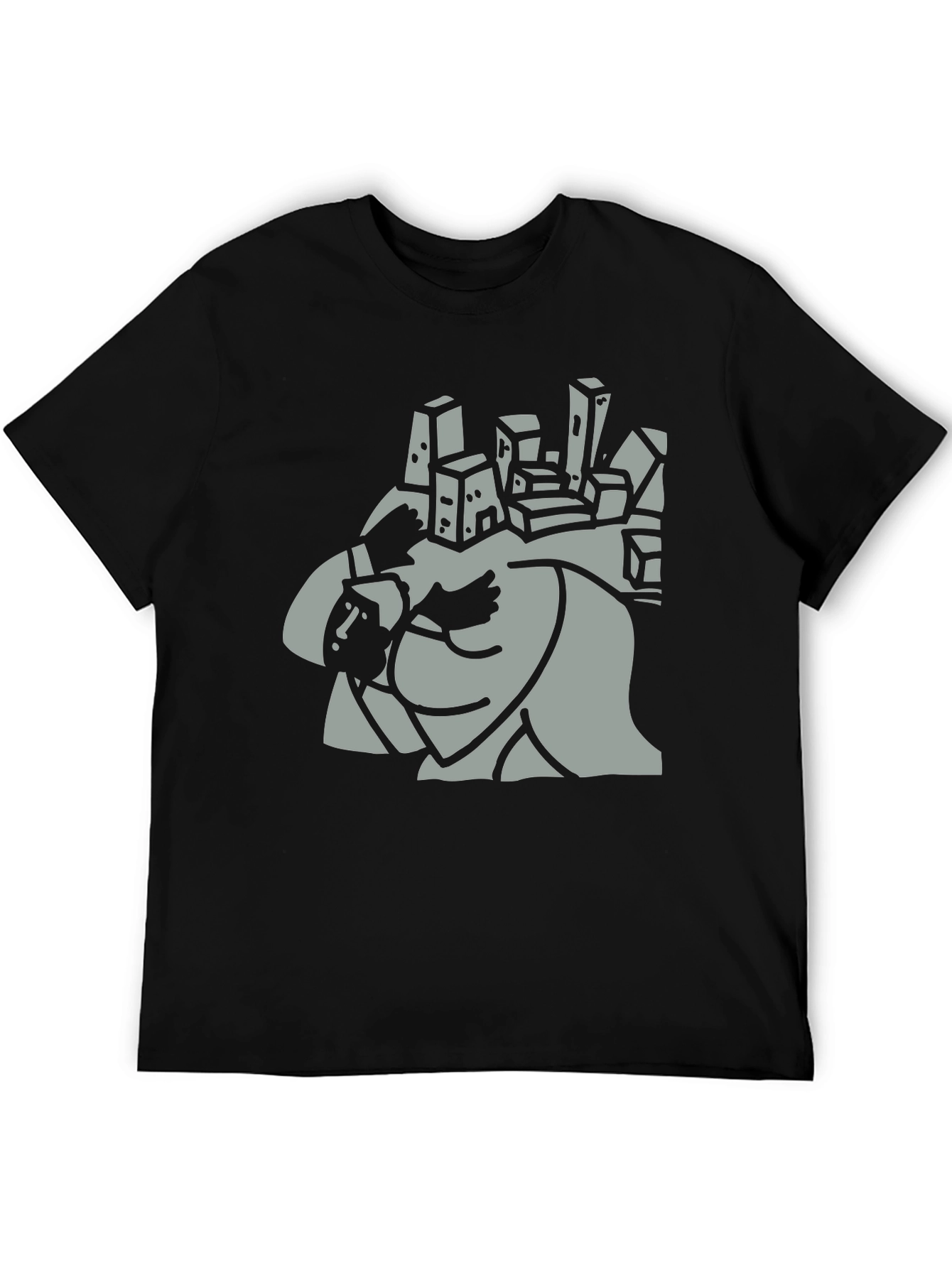 Abstract Cityscape Graphic Tee - Mens Black T-Shirt