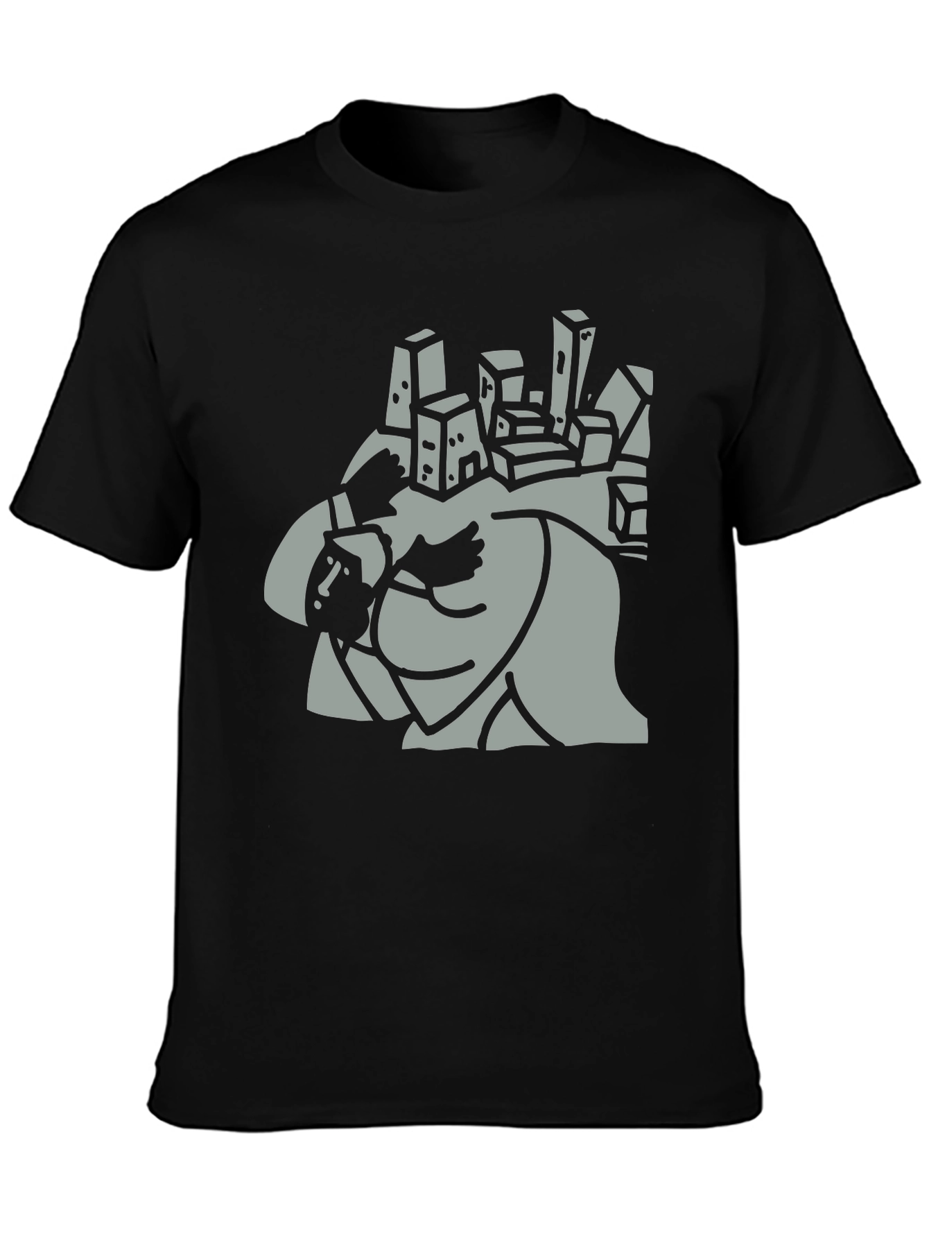 Abstract Cityscape Graphic Tee - Mens Black T-Shirt