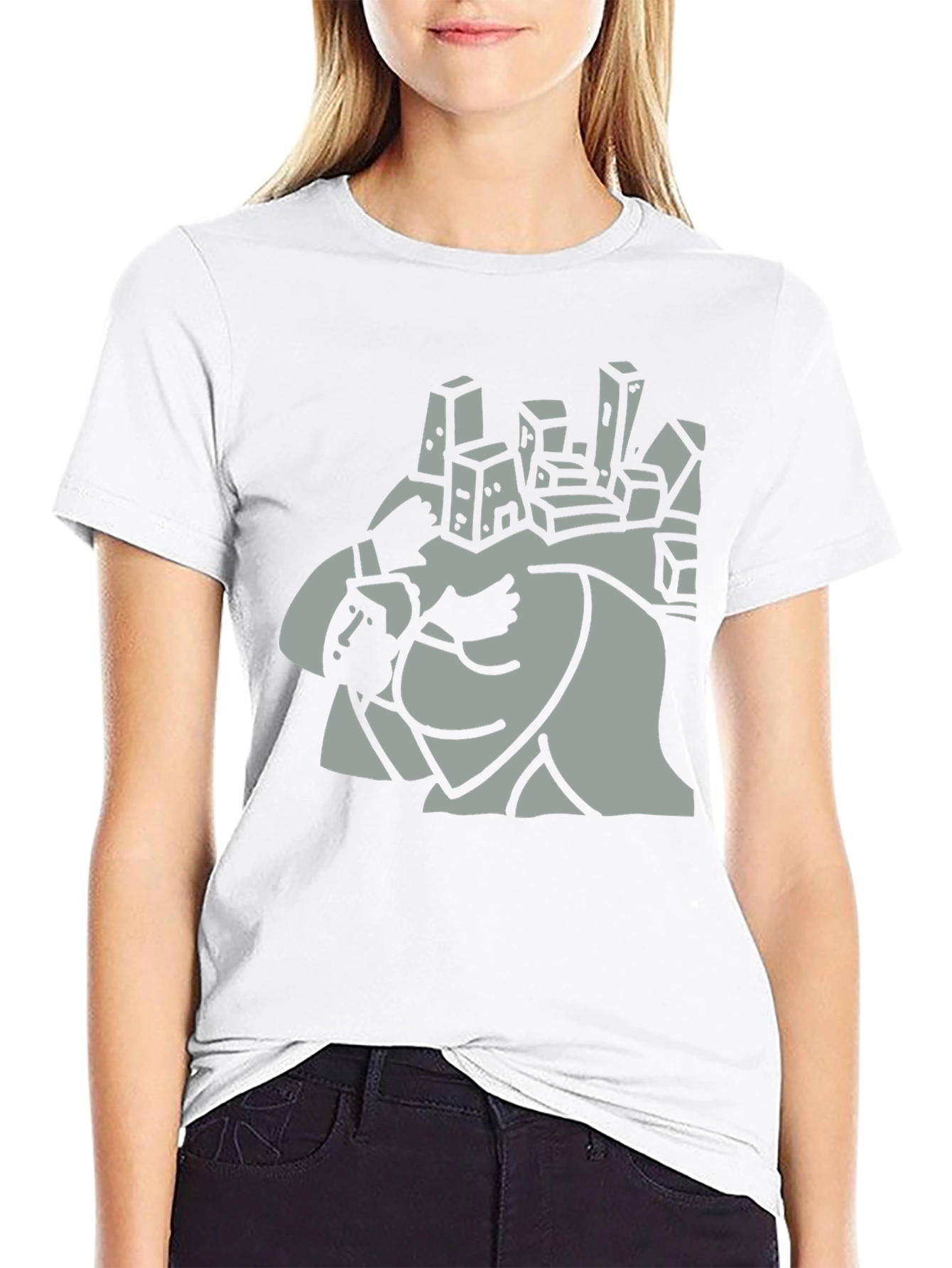 Abstract Cityscape Graphic Tee - Mens Black T-Shirt