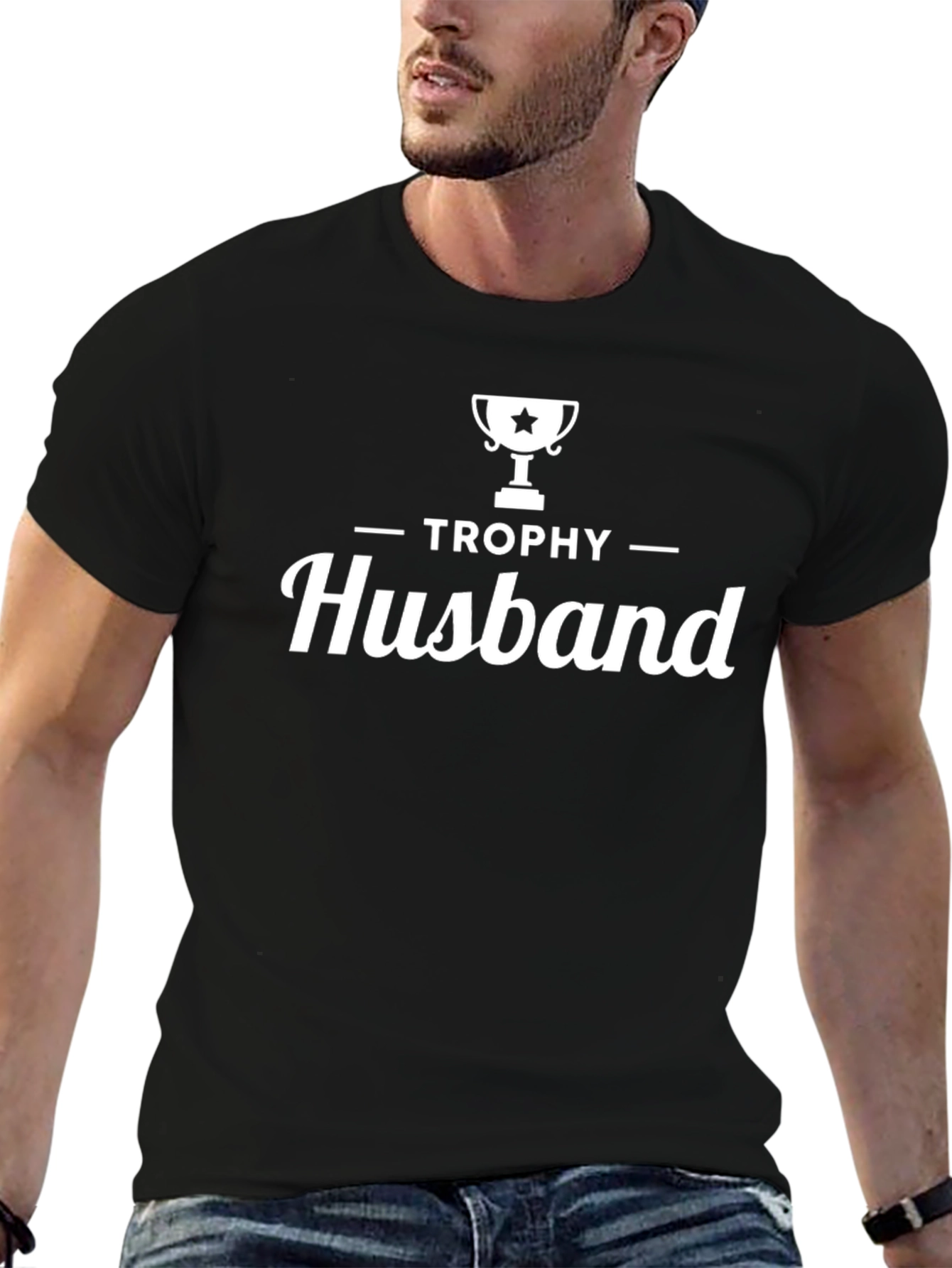 Trophy Husband Black T-Shirt - Novelty Gift