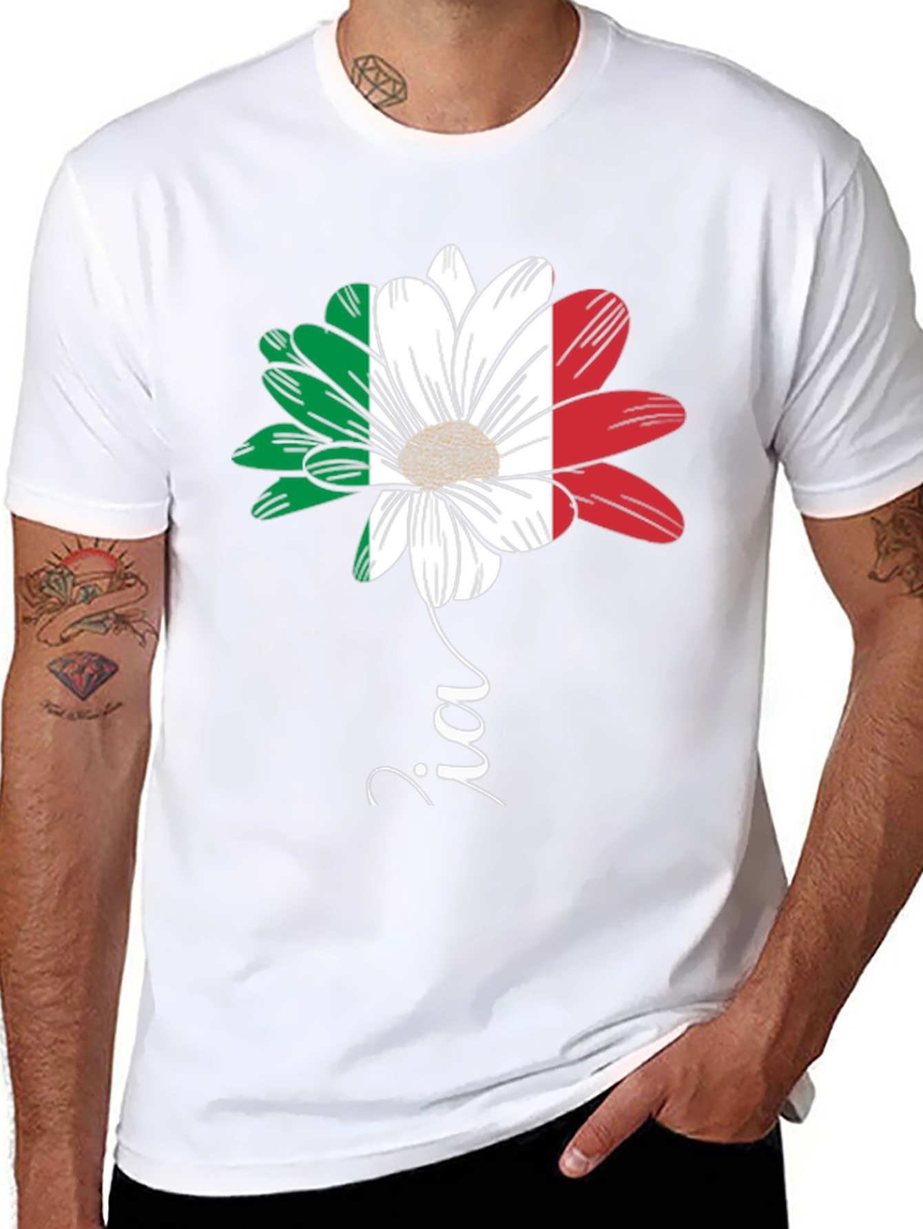 Italian Flag Flower T-Shirt - Zia Graphic Tee