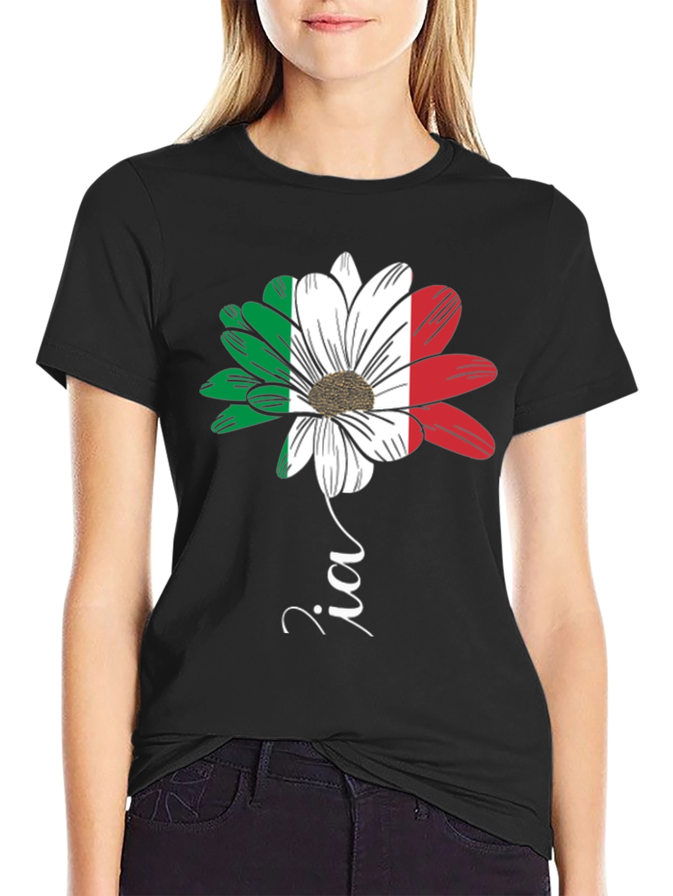 Italian Flag Flower T-Shirt - Zia Graphic Tee