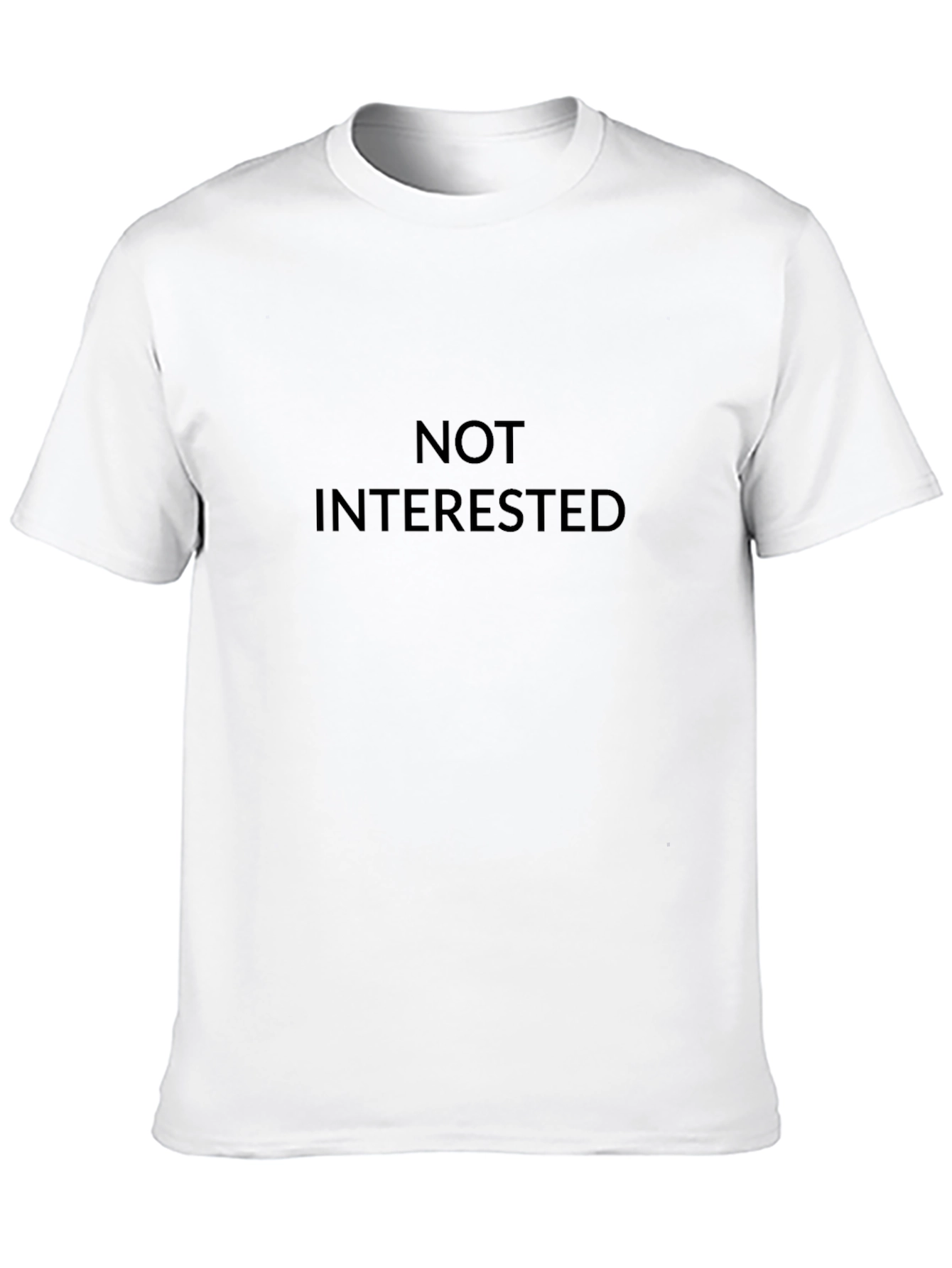 Not Interested Graphic Tee - Black Cotton Casual T-Shirt