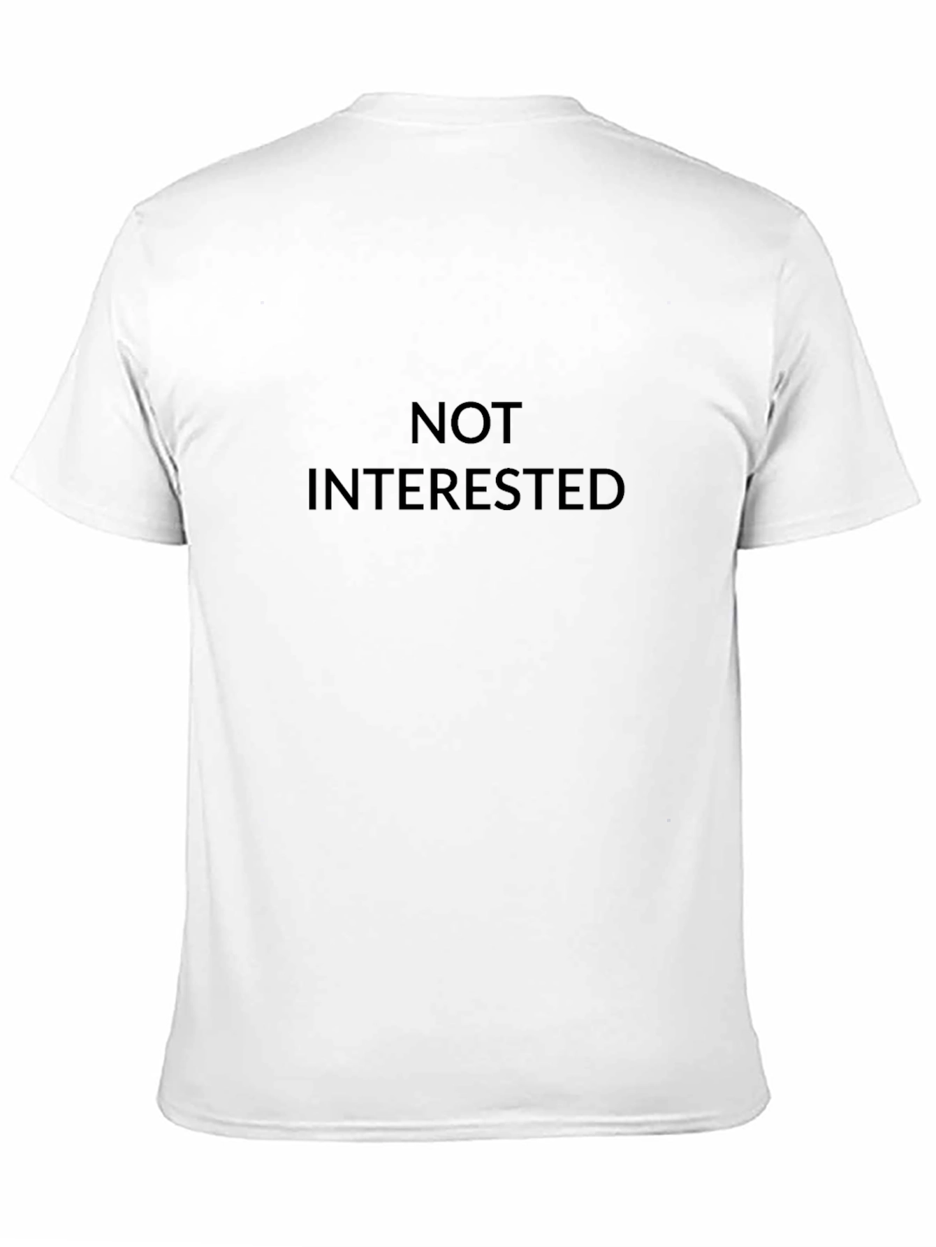 Not Interested Graphic Tee - Black Cotton Casual T-Shirt