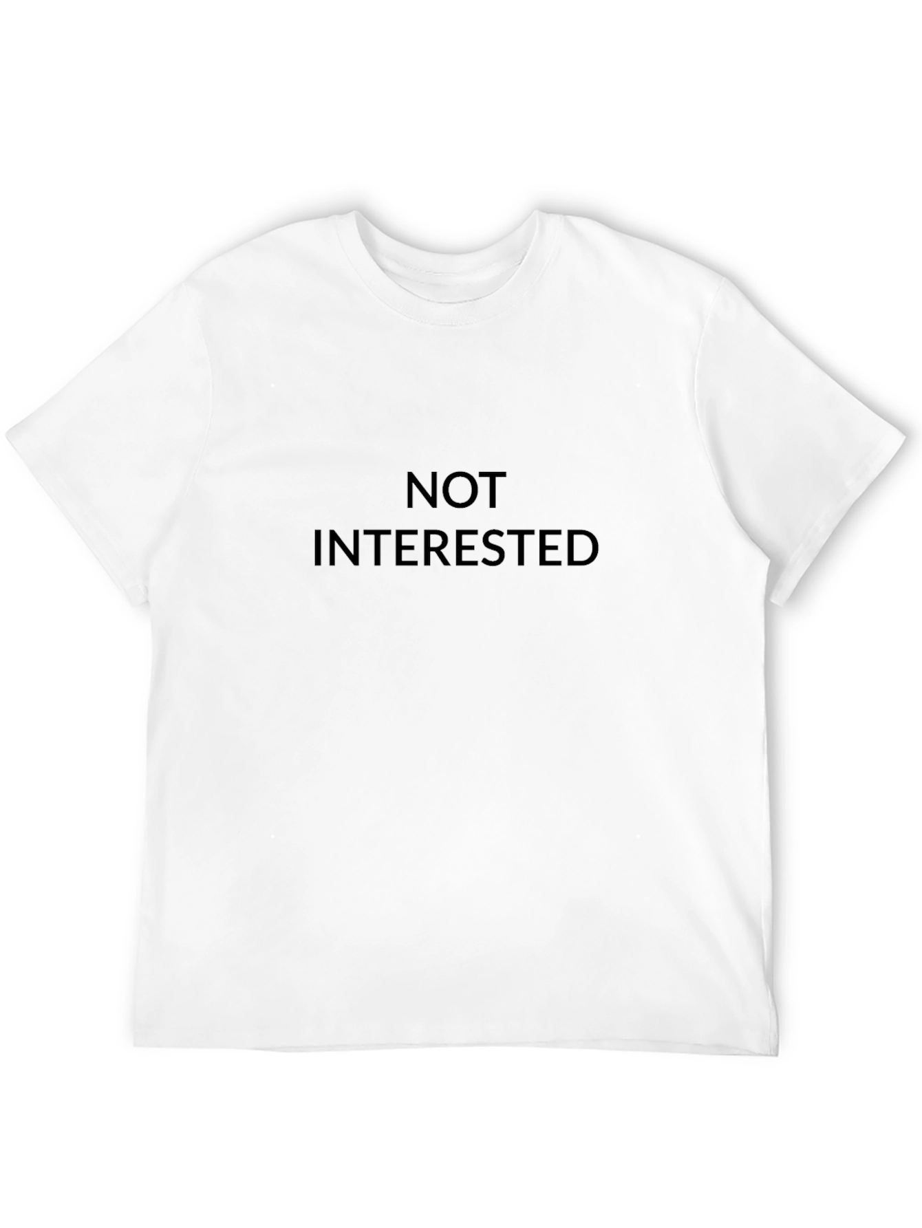 Not Interested Graphic Tee - Black Cotton Casual T-Shirt