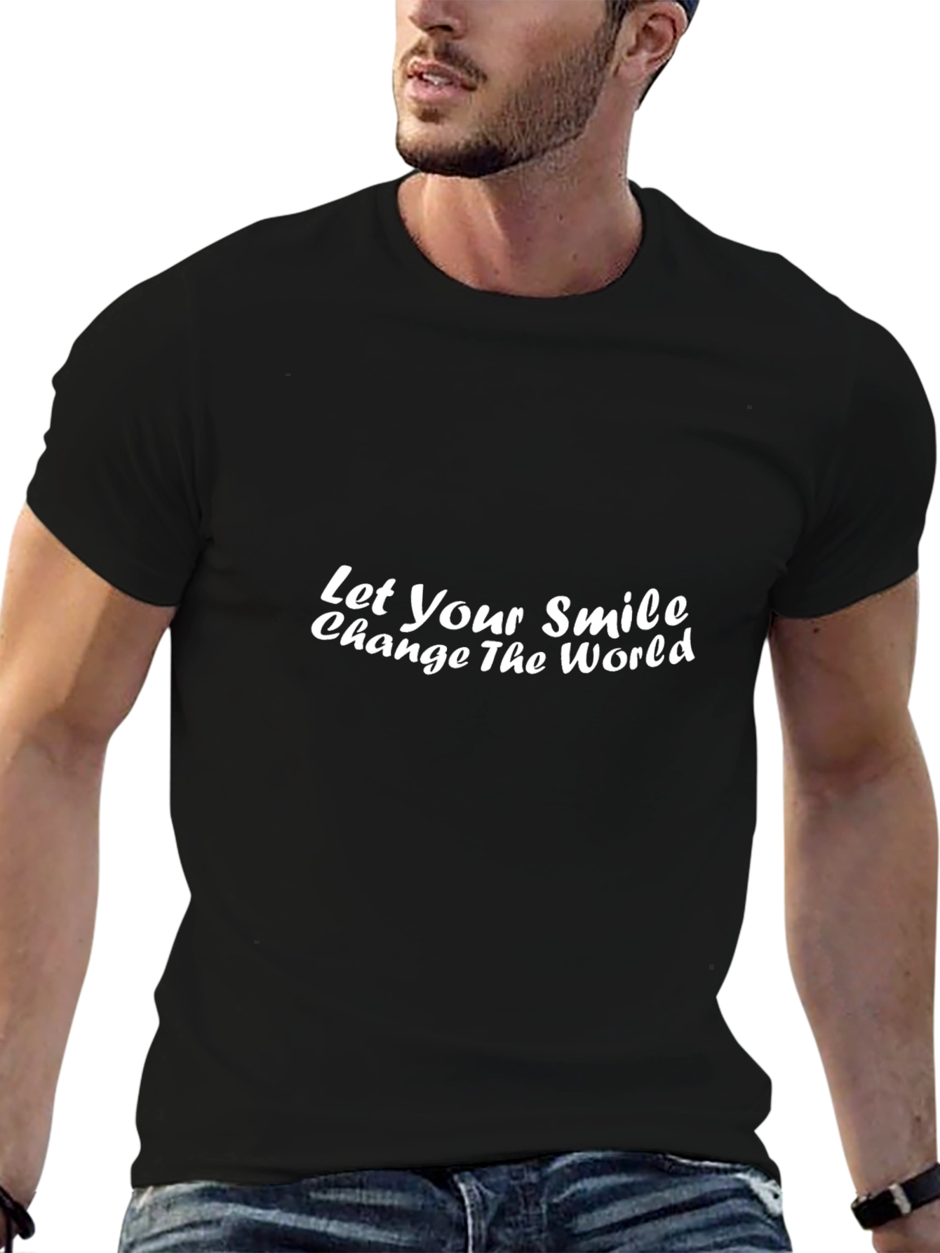 Smile Change World Black T-Shirt